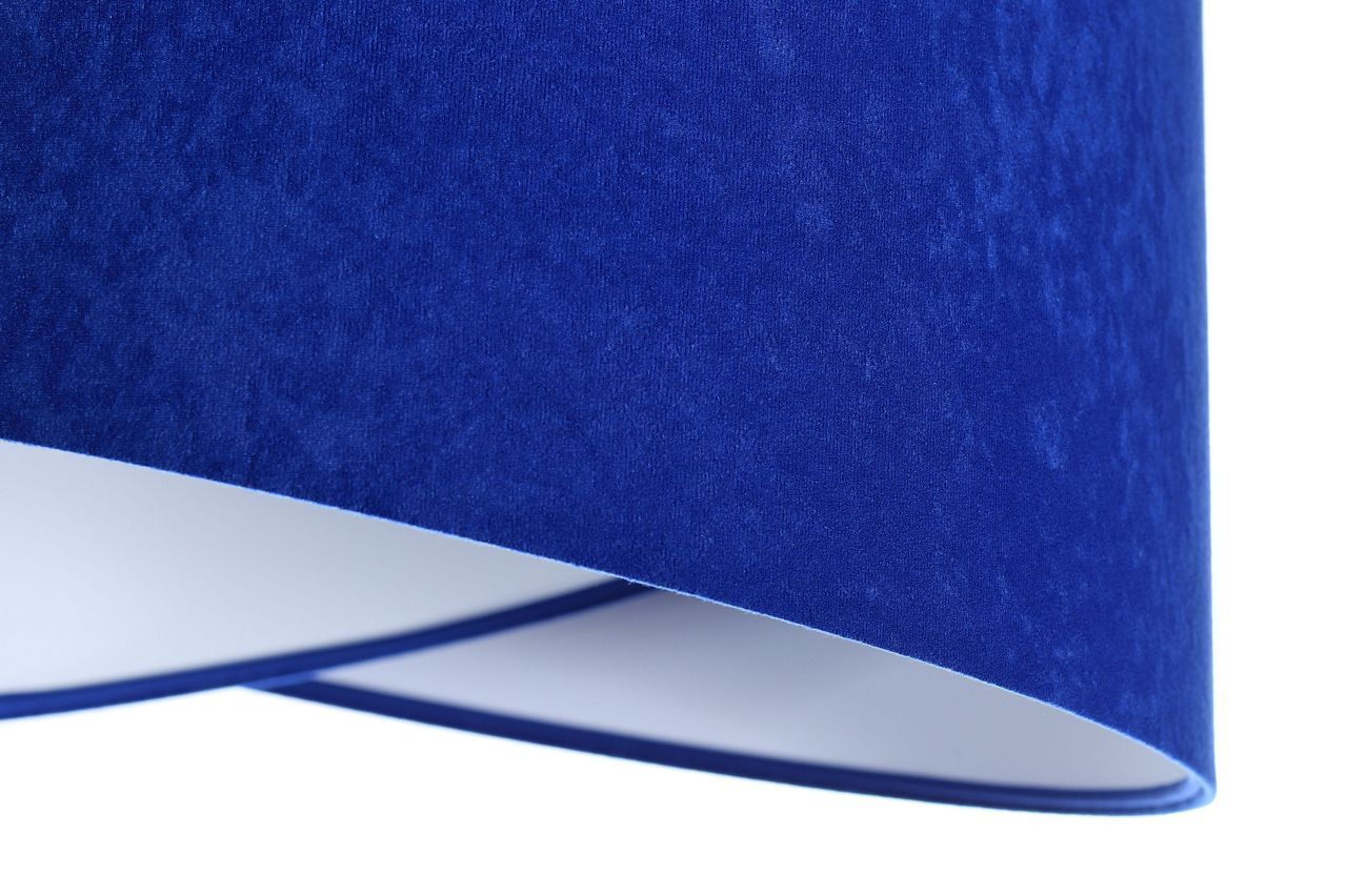 Lampe à suspendre ronde Ø 50 cm E27 Blanc Bleu cobalt rond
