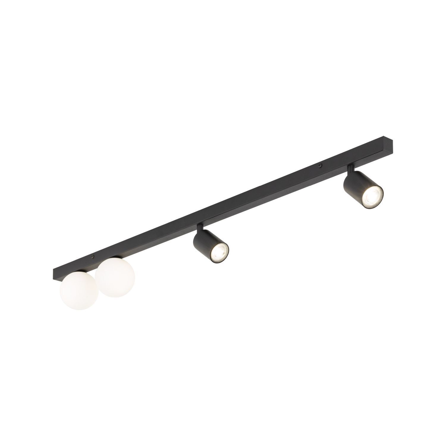 Plafonnier 115 cm long métal verre 2x GU10 + 2x G9 Plafonnier 115 cm long métal verre 2x GU10 + 2x G9