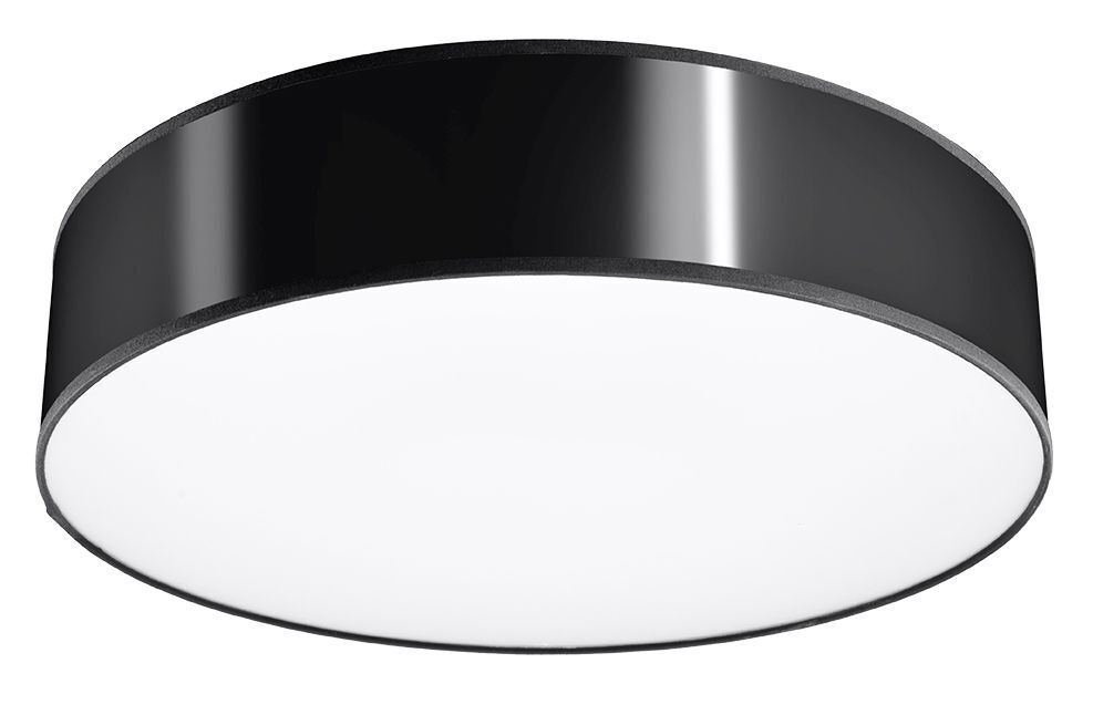 Plafonnier rond plat Ø 55 cm faible éblouissement 4x E27 noir