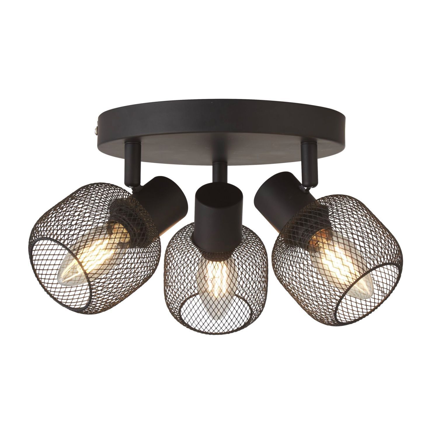 Deckenstrahler 3-flammig Schwarz E14 D: 36 cm Metall