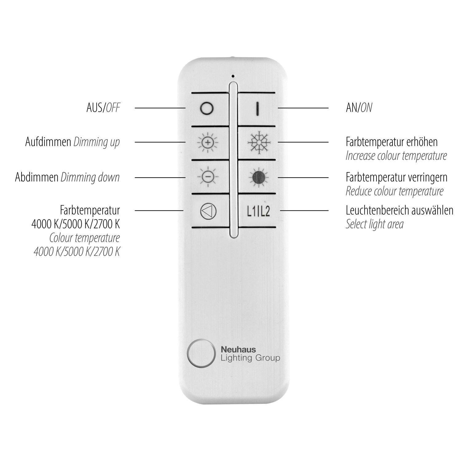 Lampe de plafonnier LED blanche avec variateur Télécommande Ø50 cm Elektronik, Fernsteuerung