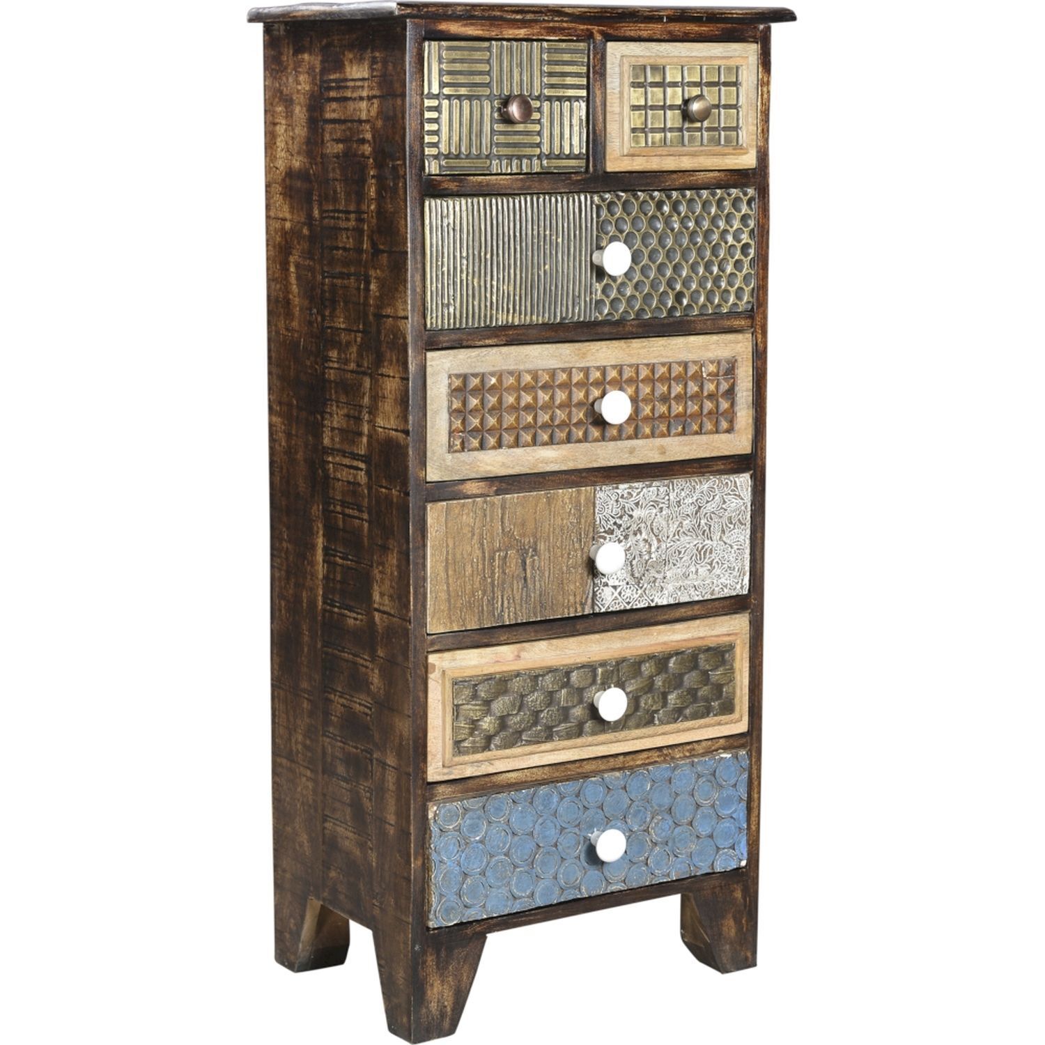 Commode haute 110 cm L : 50 cm Bois coloré MDF décoratif Commode haute 110 cm L : 50 cm Bois coloré MDF décoratif