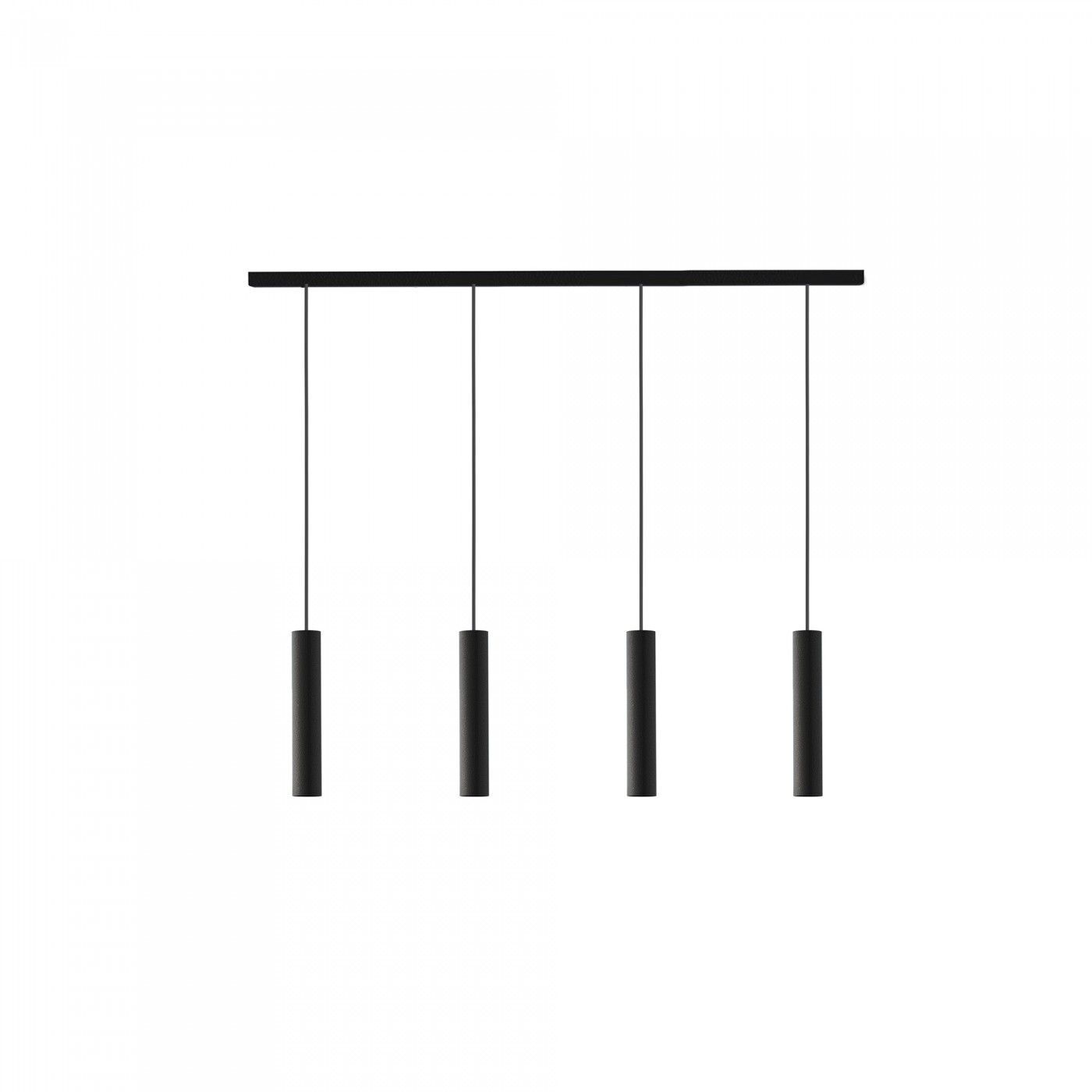 Lampe à suspendre Noir Métal 4 flammes Design moderne Lampe à suspendre Noir Métal 4 flammes Design moderne