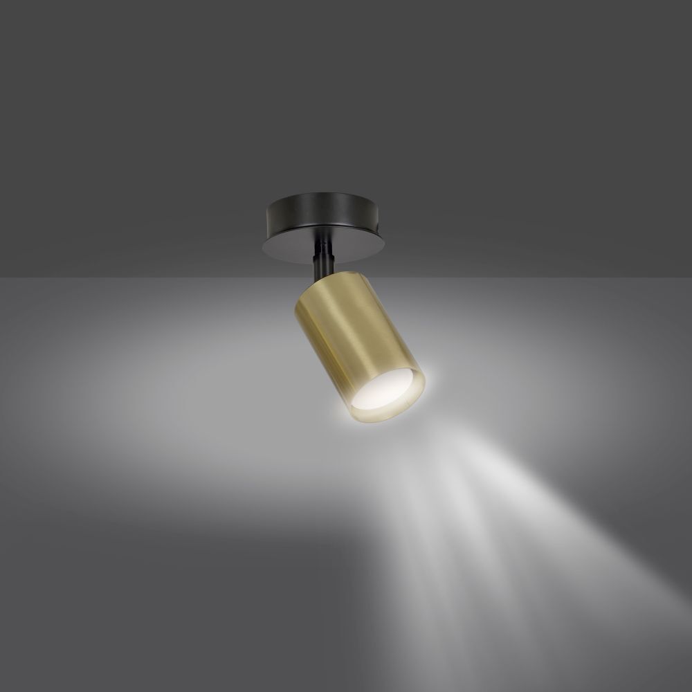 Petit spot de plafond GU10 noir or Ø8cm métal
