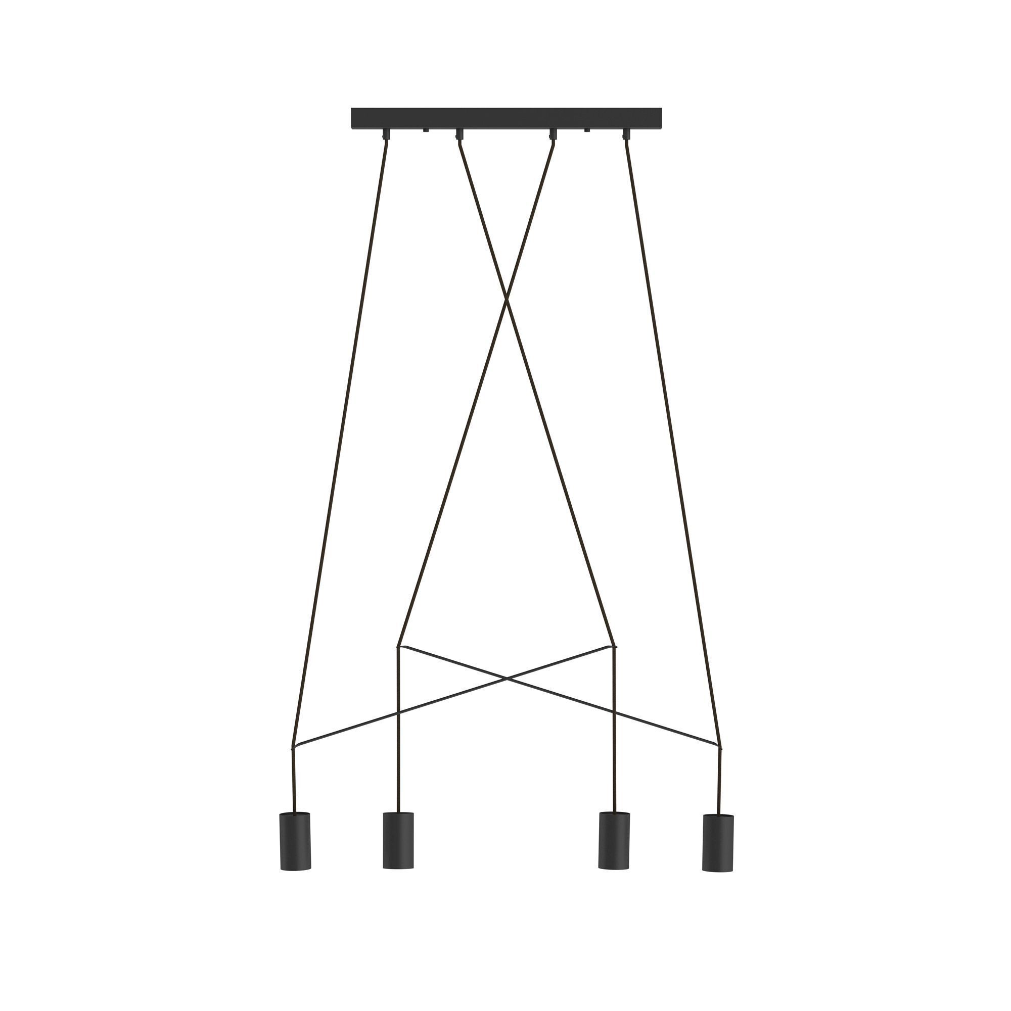 Hängeleuchte IMBRIA Schwarz 4-flmg 35W Lampe hängelampe, pendellampe, vierflammig, stahlkabel, schwarz