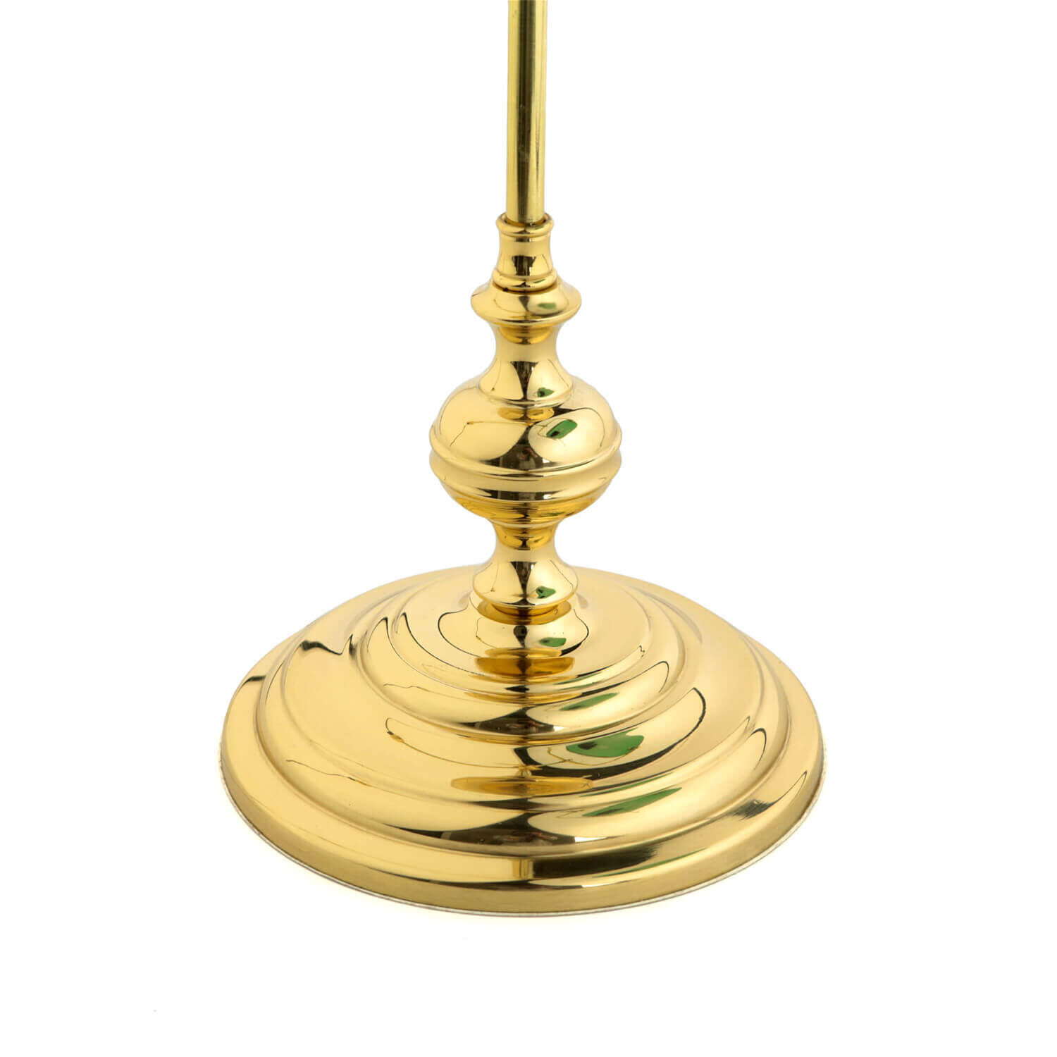 Lampe de banquier vert en laiton véritable poli Rauchrohr, Kerze