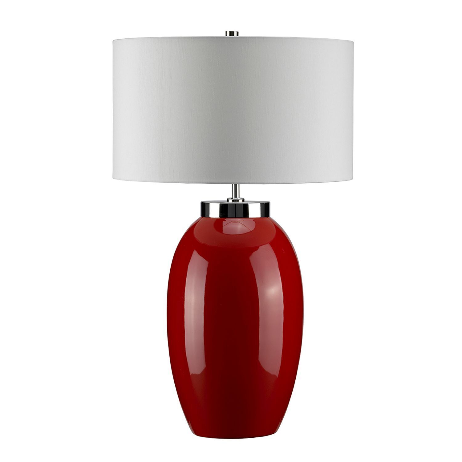 Retro Tischlampe THALIE Rot Porzellan H:70cm Lampe