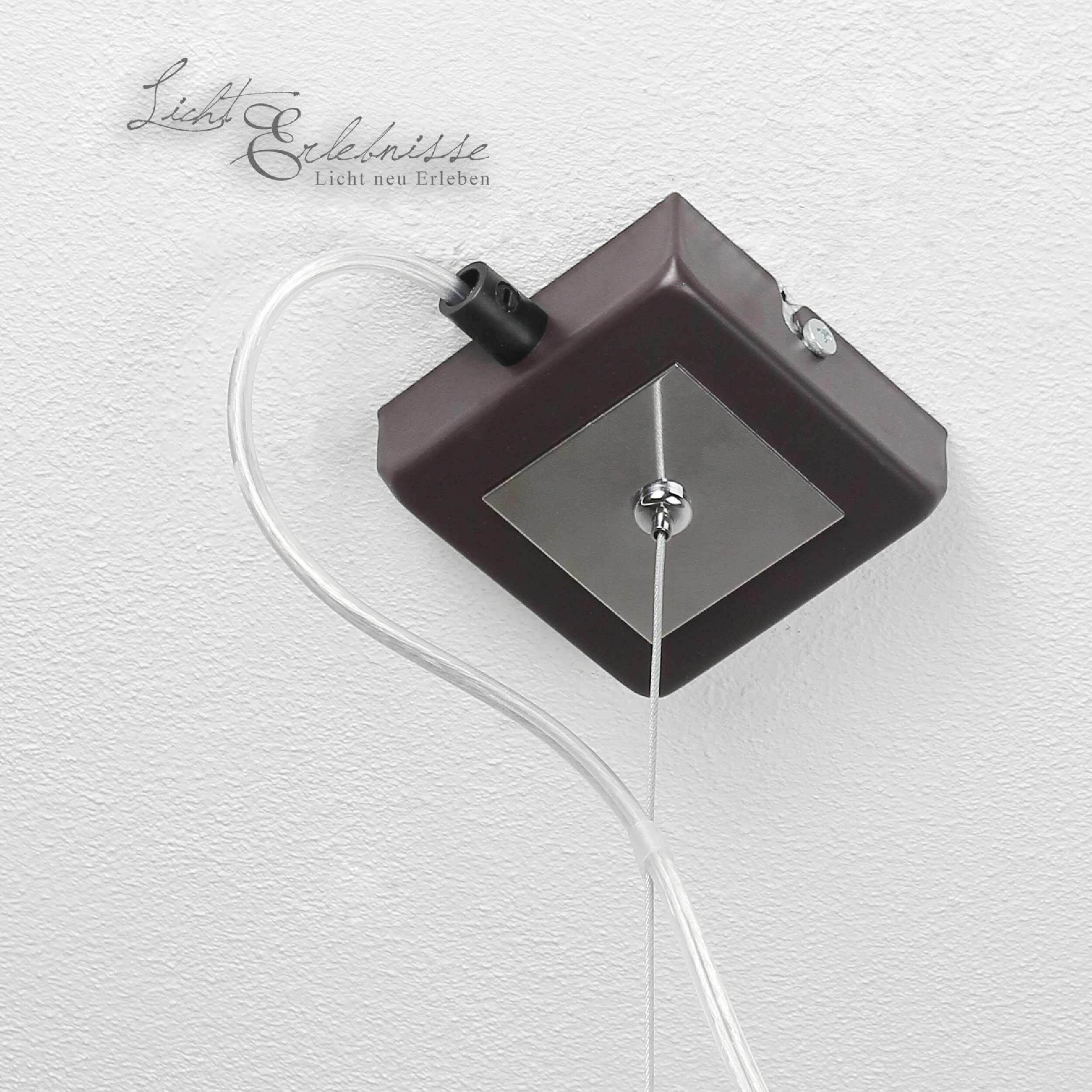 Pendelleuchte Stoffschirm Braun Chrom E27 Adapter, Elektronik