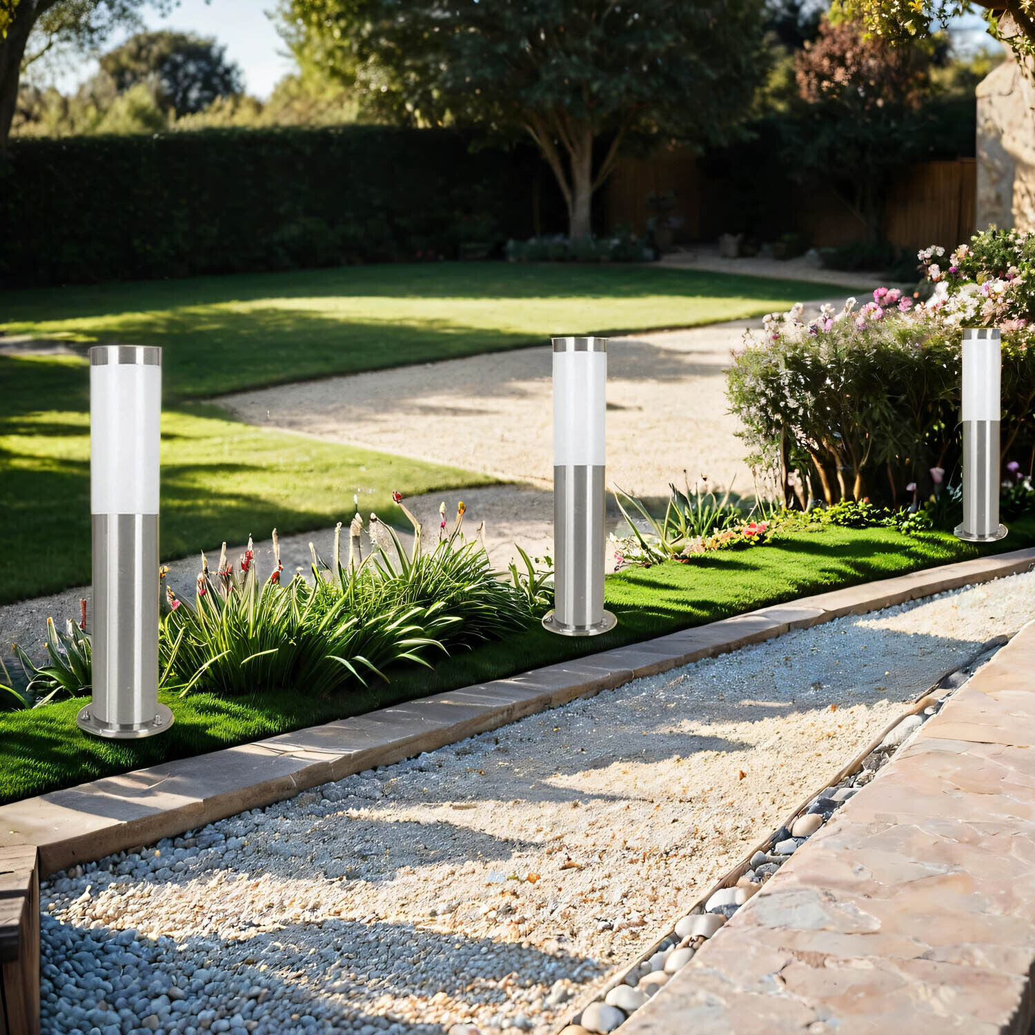 Wegeleuchte Außen Edelstahl IP44 Garten Pollerleuchte Gras, Hinterhof, Draußen, Hof, Pfad