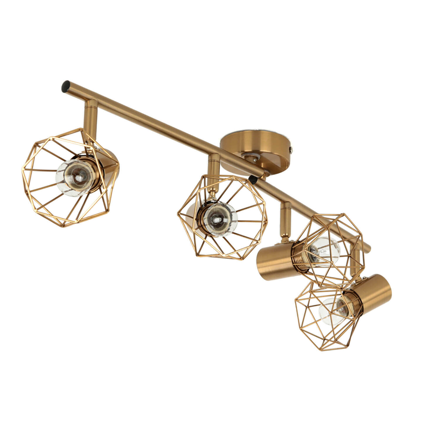 Deckenstrahler Spot Retro Metall in Messing Wohnzimmer Leuchte, Beleuchtung