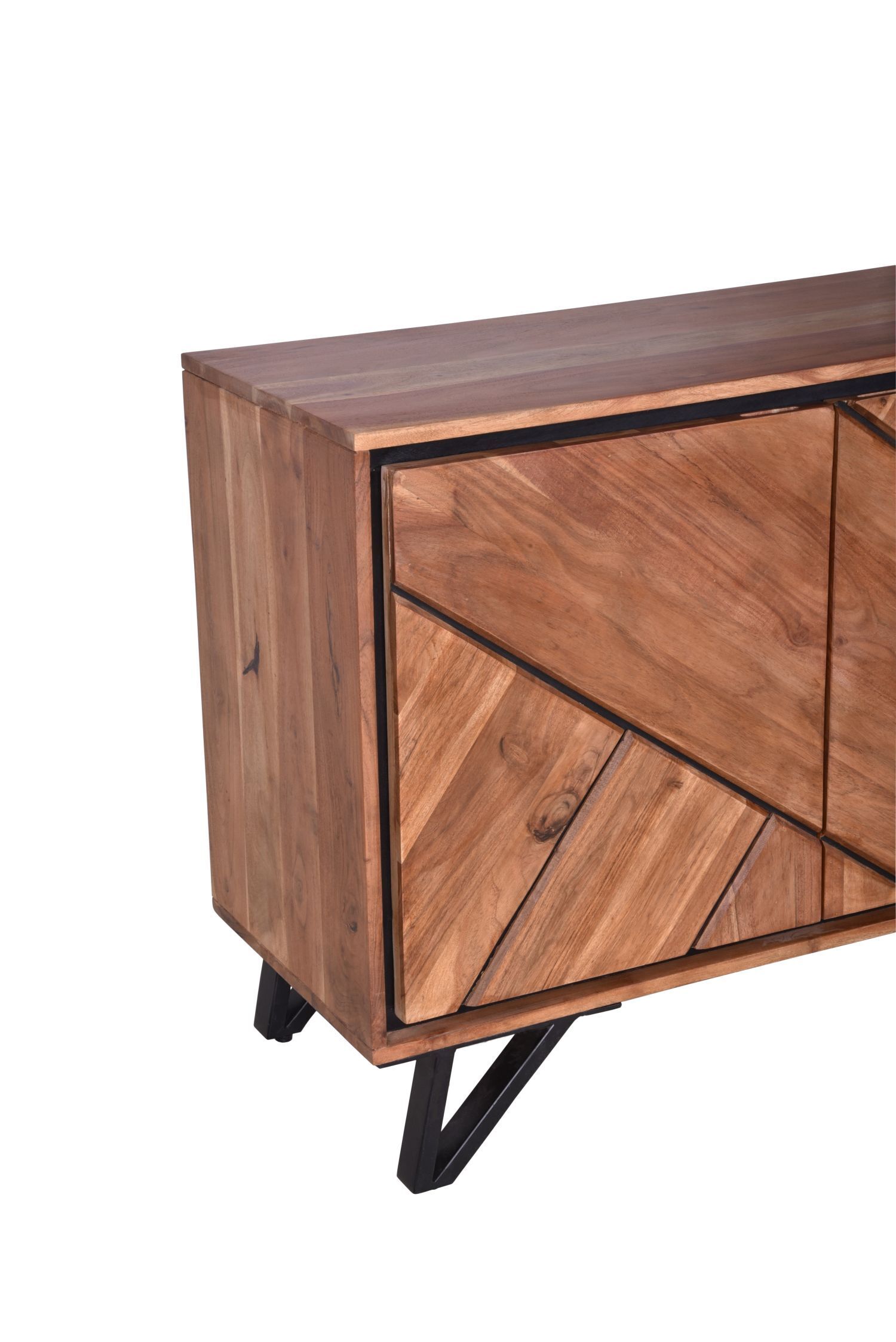 Sideboard 180 cm breit Holz Metall 3 Türen Modern Moebel, Anrichte, Kabinett, Postfach, Schublade