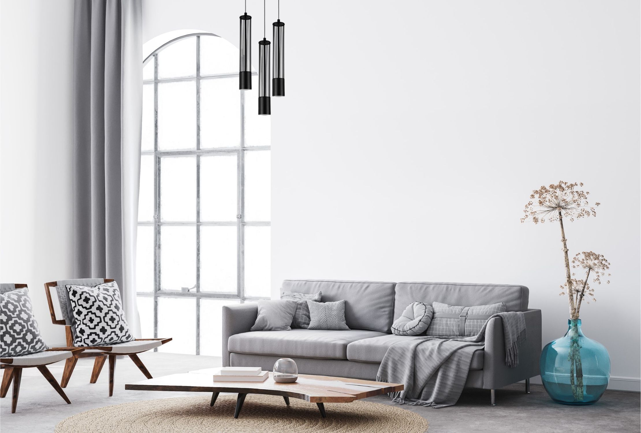 Dekorative Hängeleuchte Metall GU10 Ø35 cm rund Schwarz Dekoration für Zuhause, Mobiliar, Wohnzimmer, Tabelle, Lampe