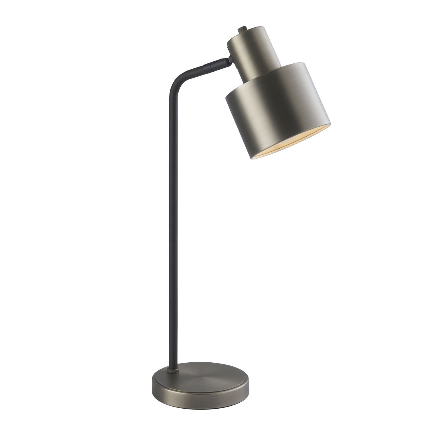 Lampe de table métal 58,5 cm E27 en noir argenté Rétro