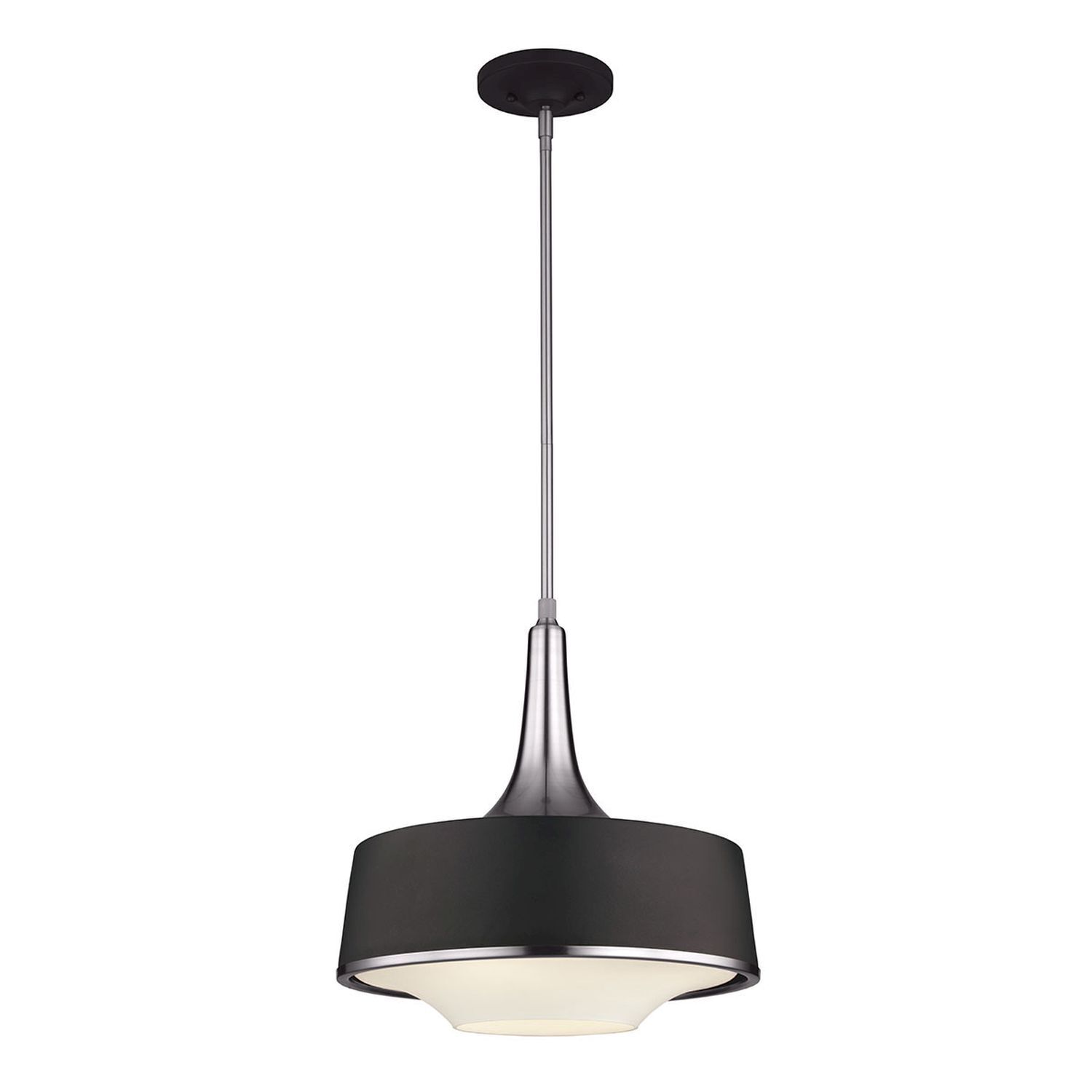 Plafonnier Noir Métal Verre Réglable Rétro