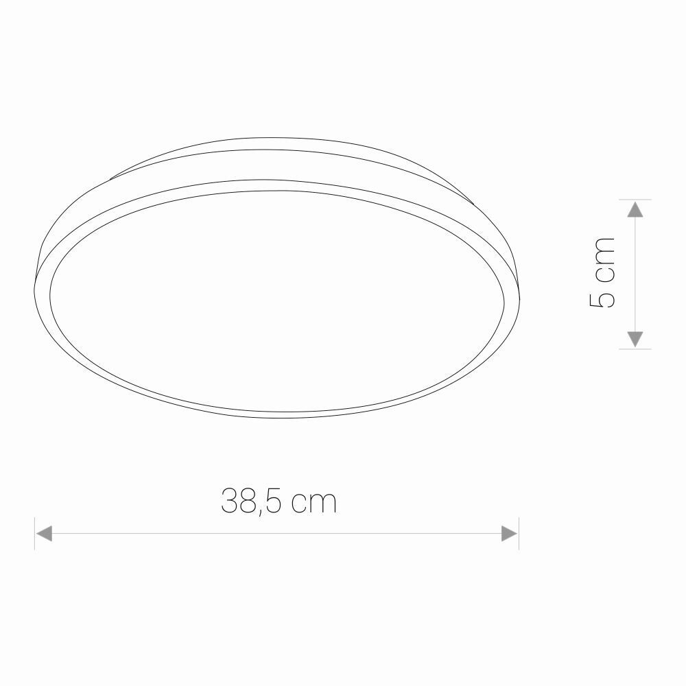 Plafonnier LED rond Ø38,5cm IP44 22W en noir