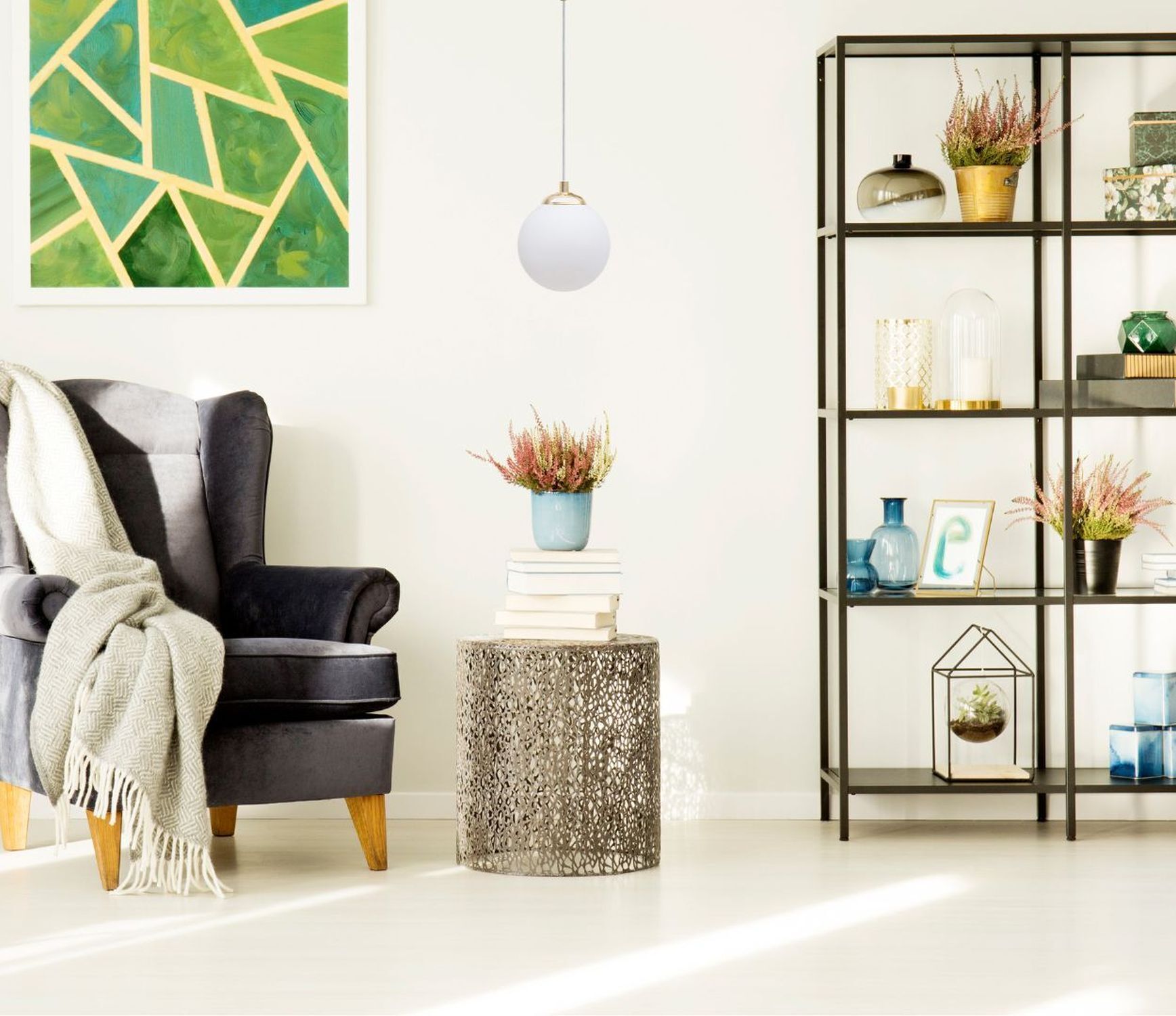 Goldene Deckenleuchte Glas blendarm Ø12 cm E27 Metall sofa, Sessel, Decke, Beistelltisch, Bücherregal