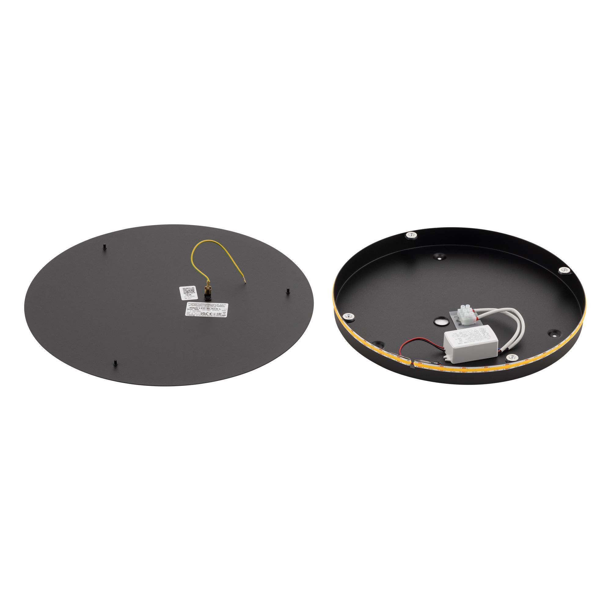 LED Wandleuchte Schwarz Metall flach 3000K 640lm decke, panel, verdeckung, elektrisch, befestigung