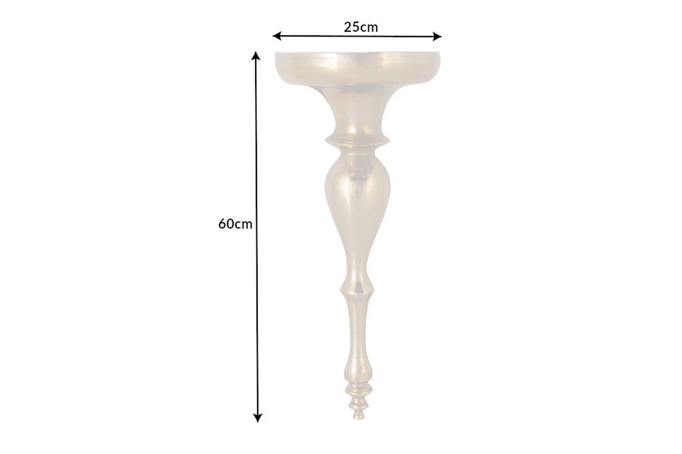 Schweberegal Metall in Gold 60 cm hoch Handarbeit Barock