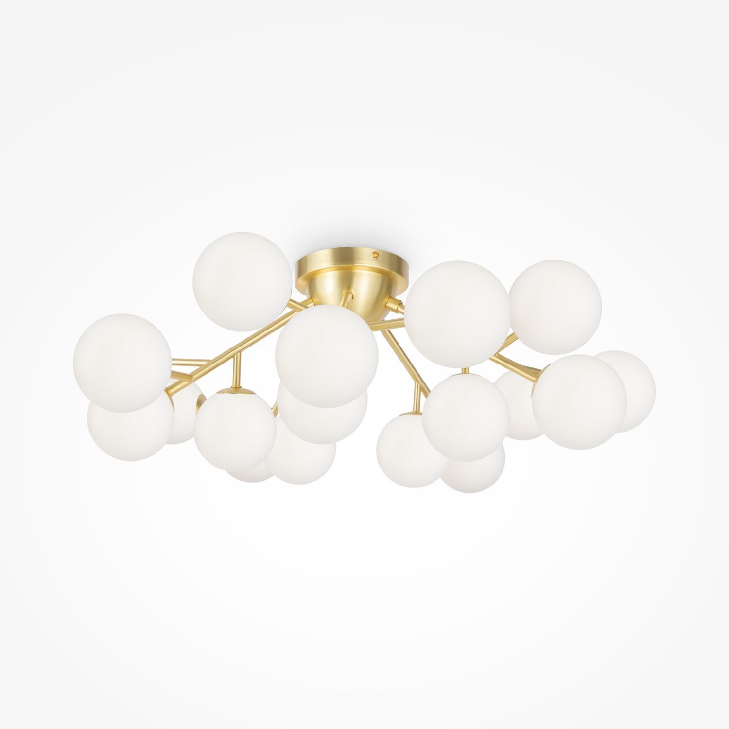 Lampe de plafond verre métal G9 75 cm de large en or blanc Deckenleuchte, Kronleuchter, Lampe