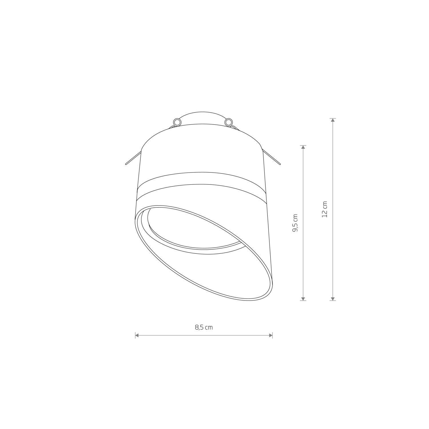 Einbauleuchte Decke Ø 8,5 cm H: 12 cm GX53 Weiß Diagramm, Handlung