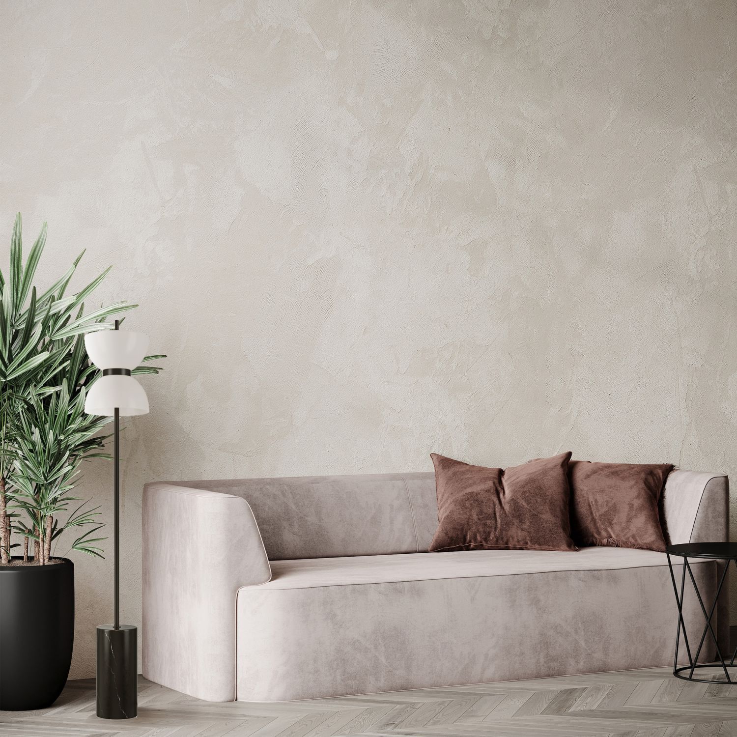 Lampe, Couch, Dekoration für Zuhause, Pflanze, Kissen