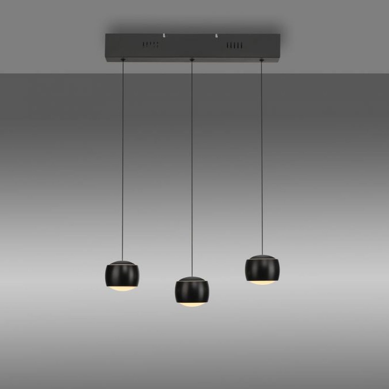 LED Pendelleuchte Metall warmweiß 60 cm 800 lm Schwarz Lampe, Beleuchtung