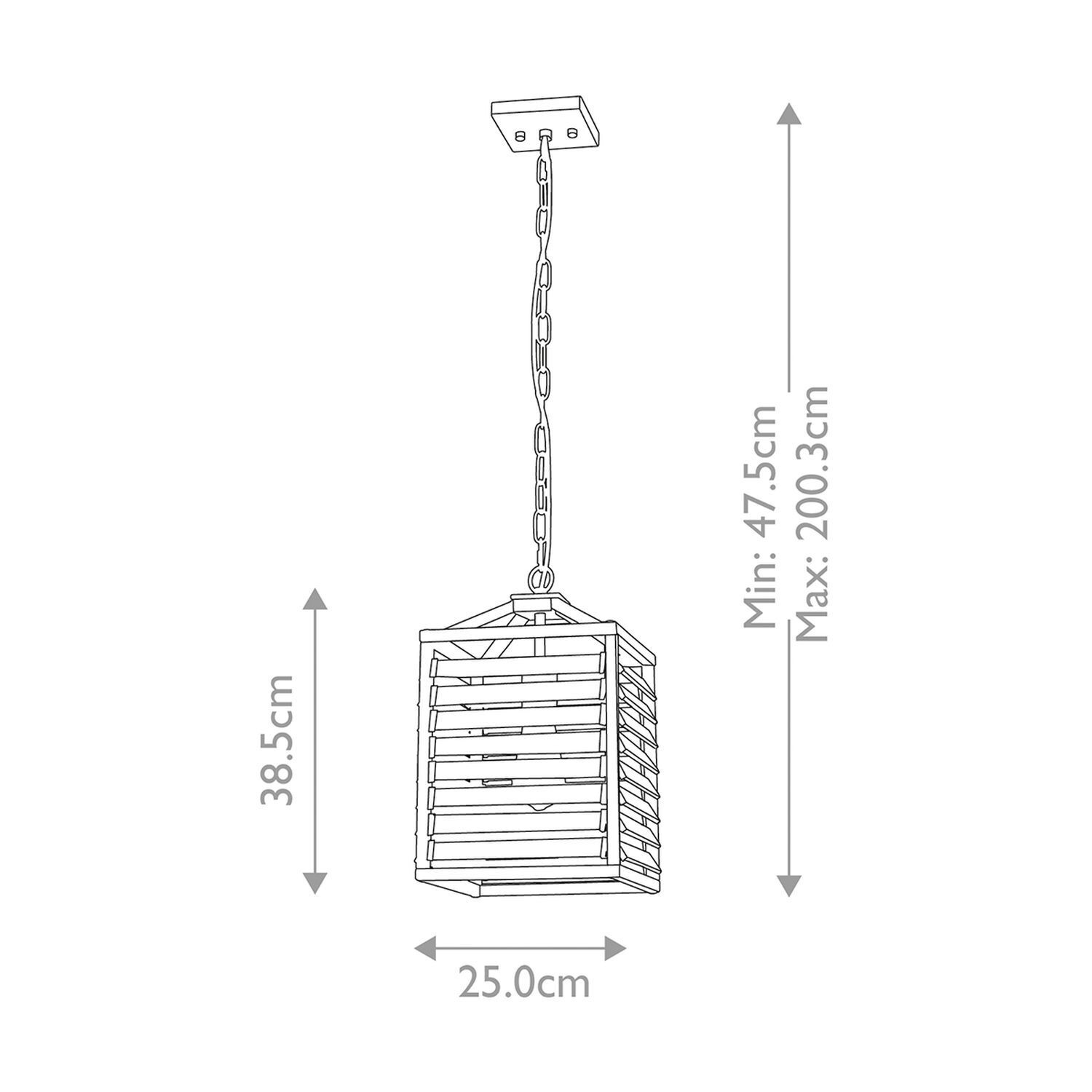 Lampe à suspendre métal verre largeur 25 cm H : max. 200,3 cm E27