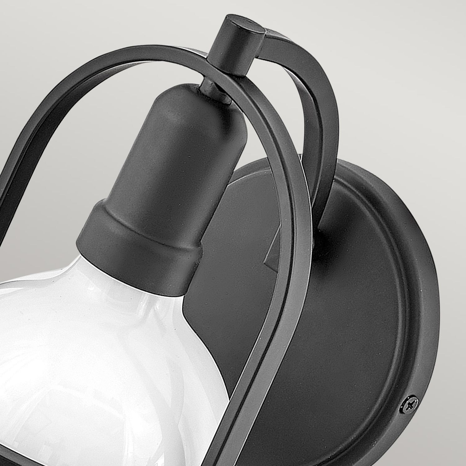 Wandleuchte Metall Glas 23,3 cm hoch Schwarz Weiß E27 Beleuchtung, Lampe