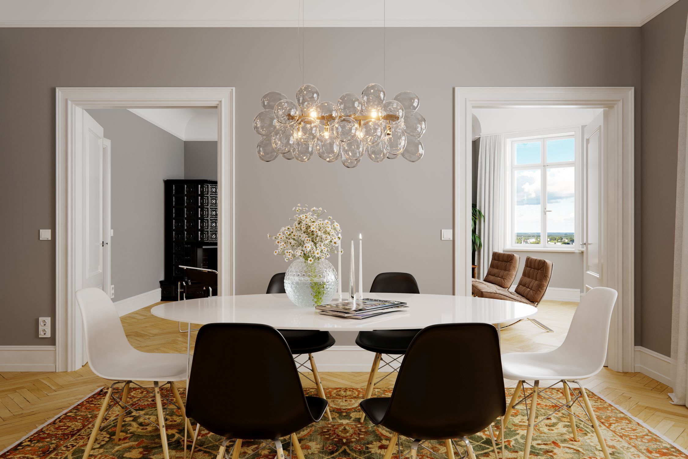 Speisesaal, Esstisch, Tisch, Kronleuchter, Inneneinrichtung