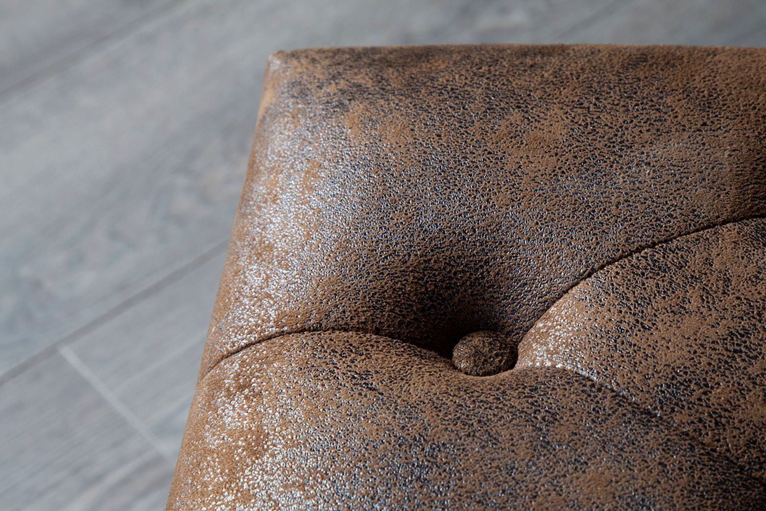 Tabouret Microfibre bois 80x110 cm en brun antique