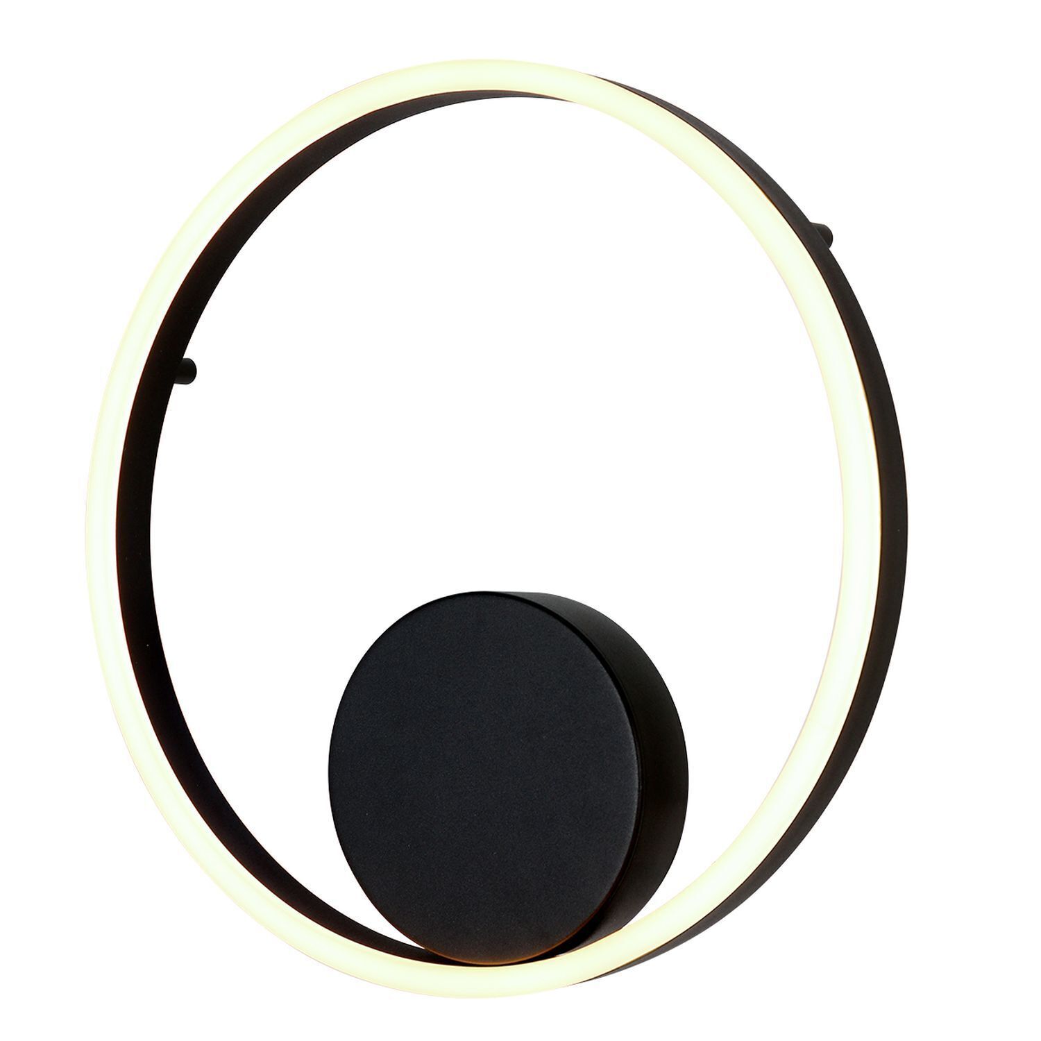 Dekorative LED Wandleuchte Metall Schwarz B:40 cm Ring