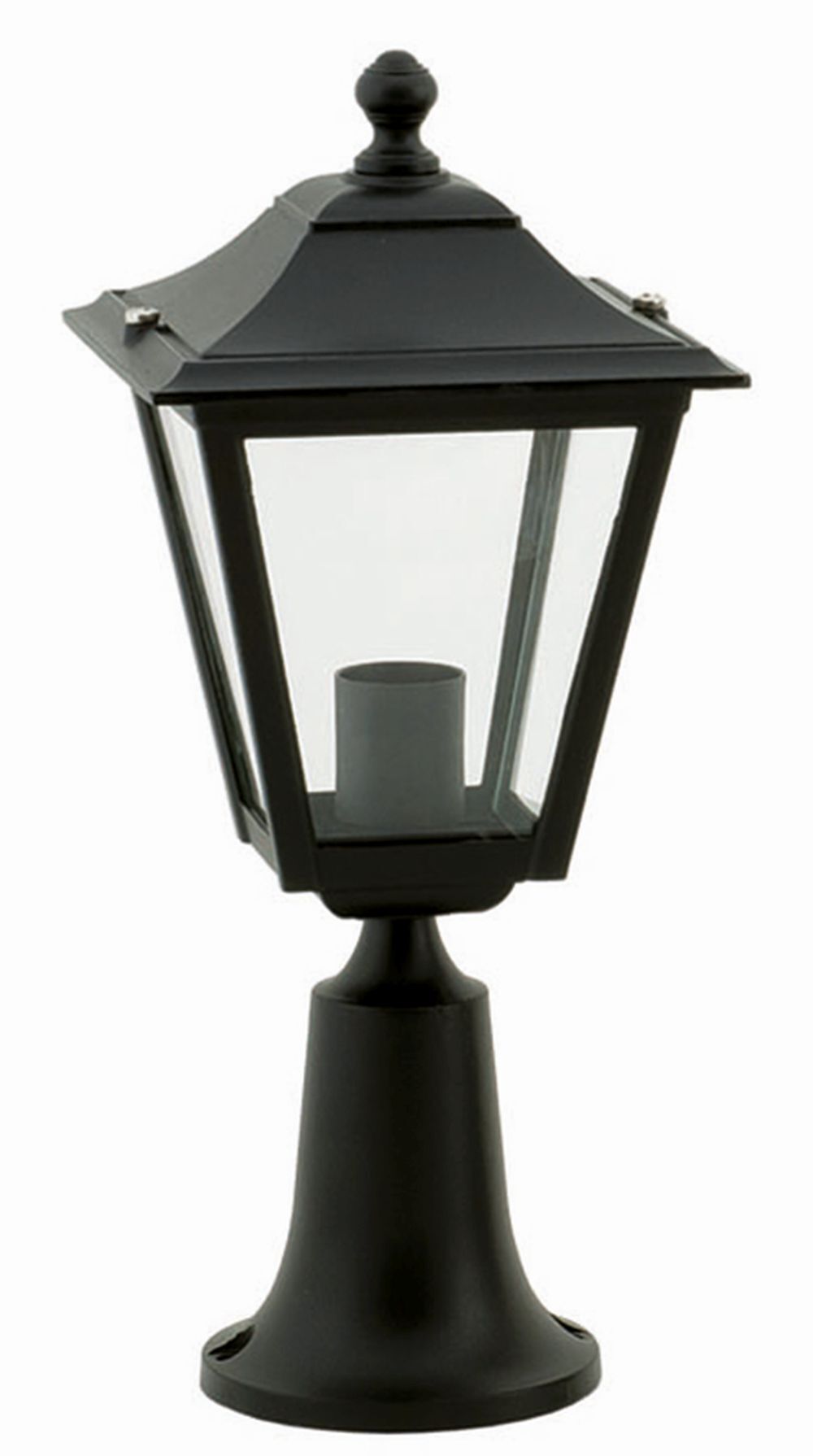 Luminaire de socle extérieur noir IP44 48cm E27 Rustique