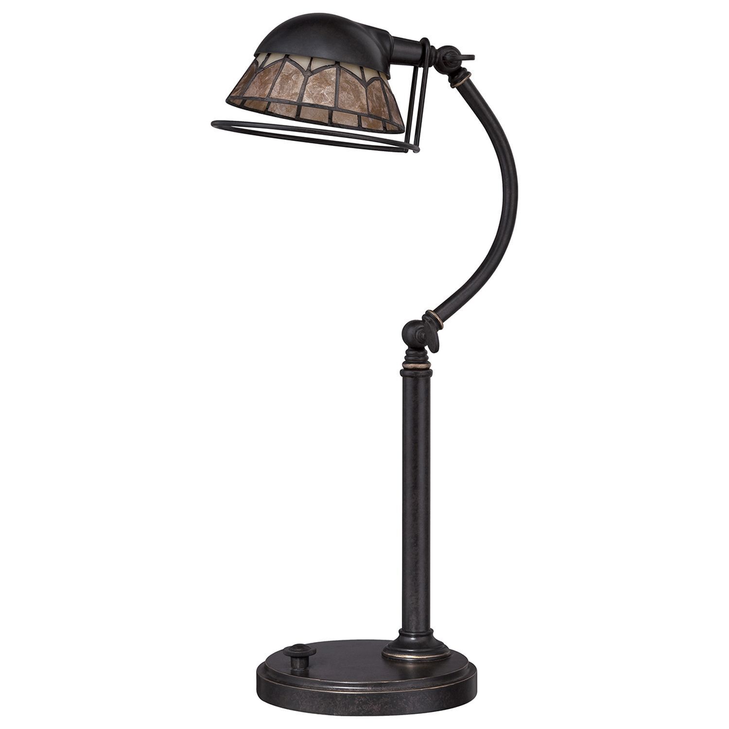 LED Schreibtischleuchte dimmbar in Bronze antik Lampe, Tischlampe, Lampenschirm