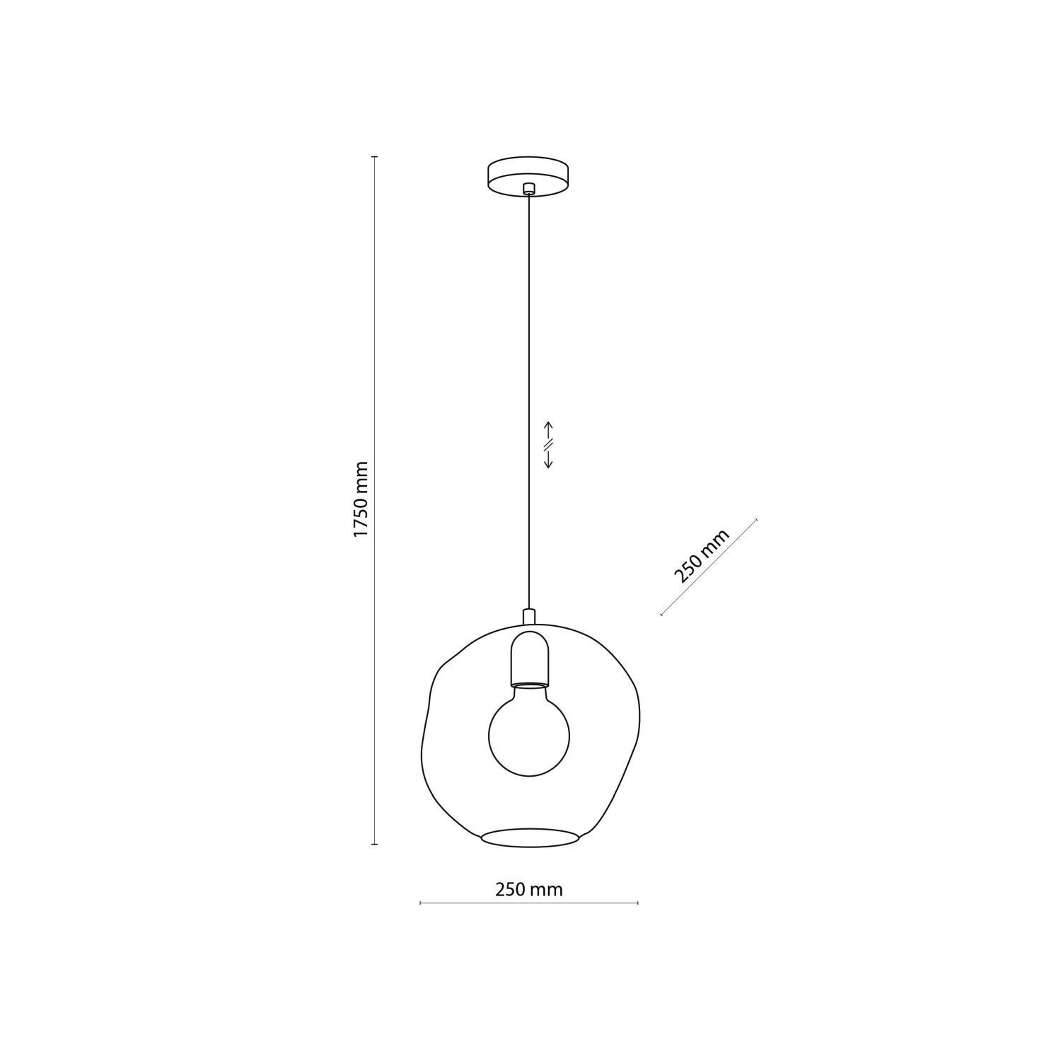 Pendelleuchte Glas Kugelschirm E27 elegant BOSTA