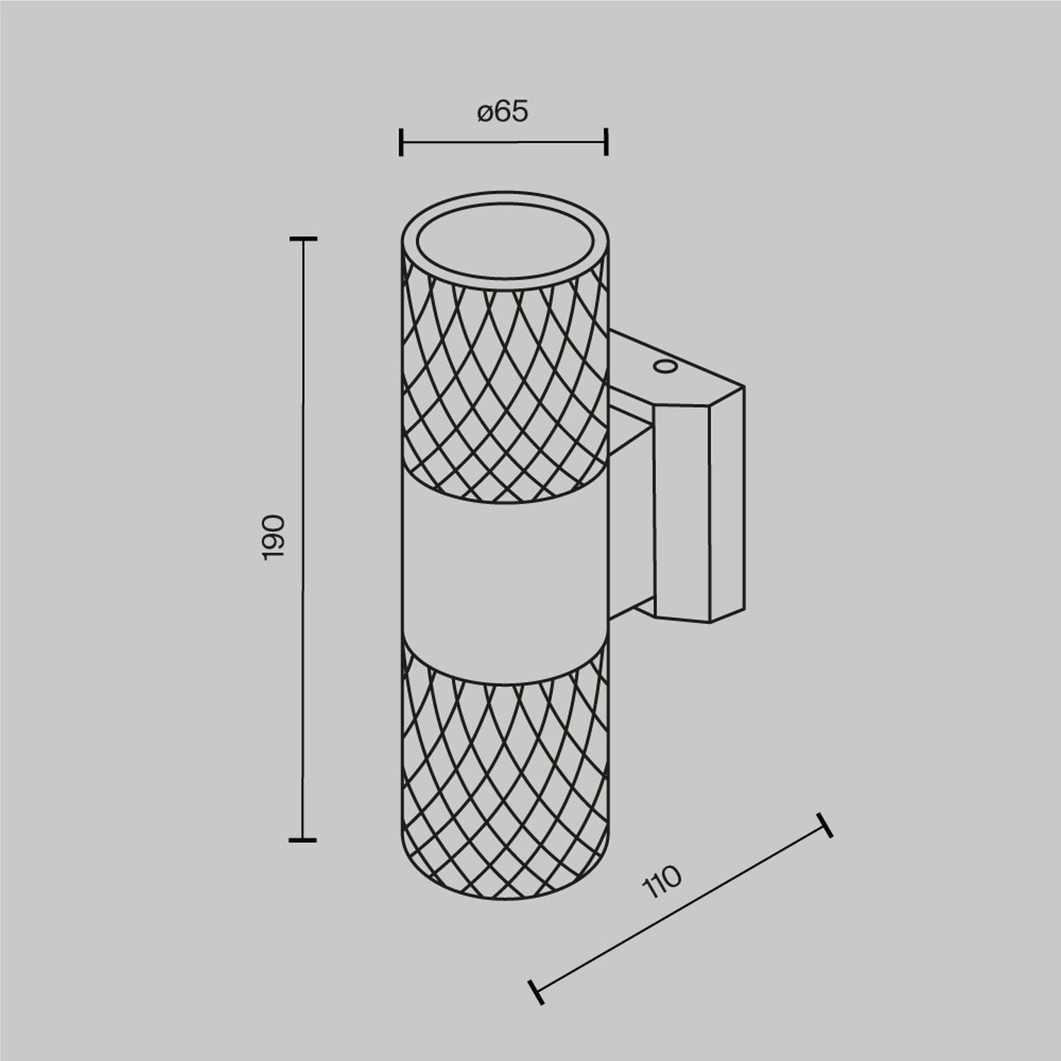 Außenlampe Wand Aluminium Glas GU10 IP54 H: 19 cm ENZO