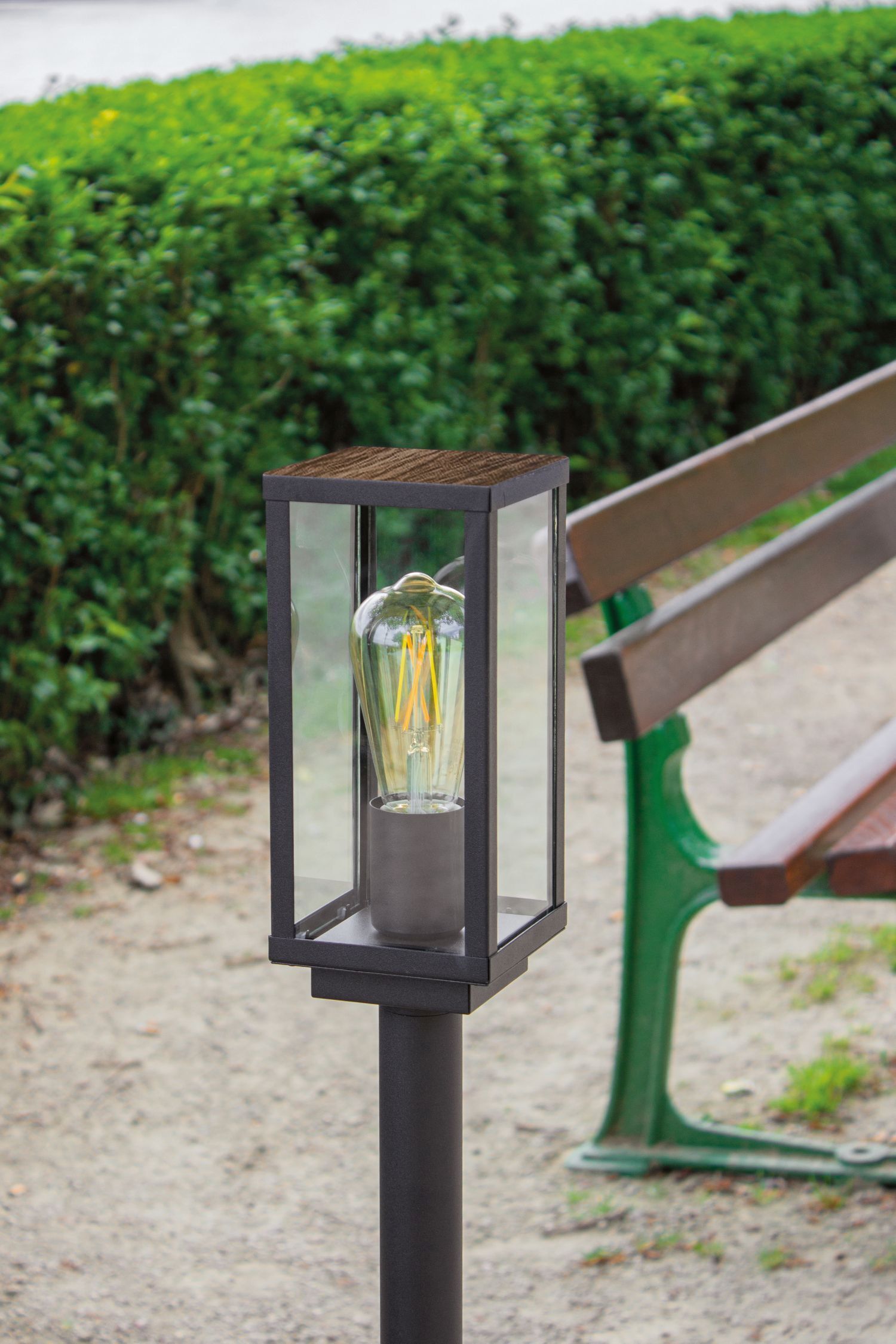 Lampe, Bank, Mobiliar, Laternenpfahl