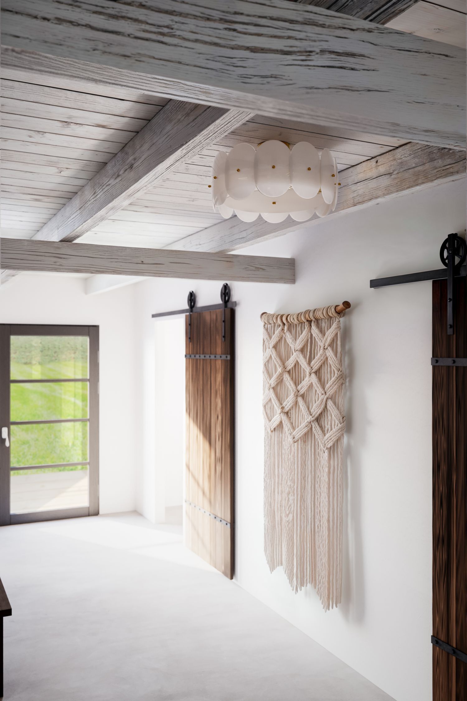 Deckenlampe Metall Glas E27 D: 53 cm in Messing Weiß rund Drinnen, Innenarchitektur