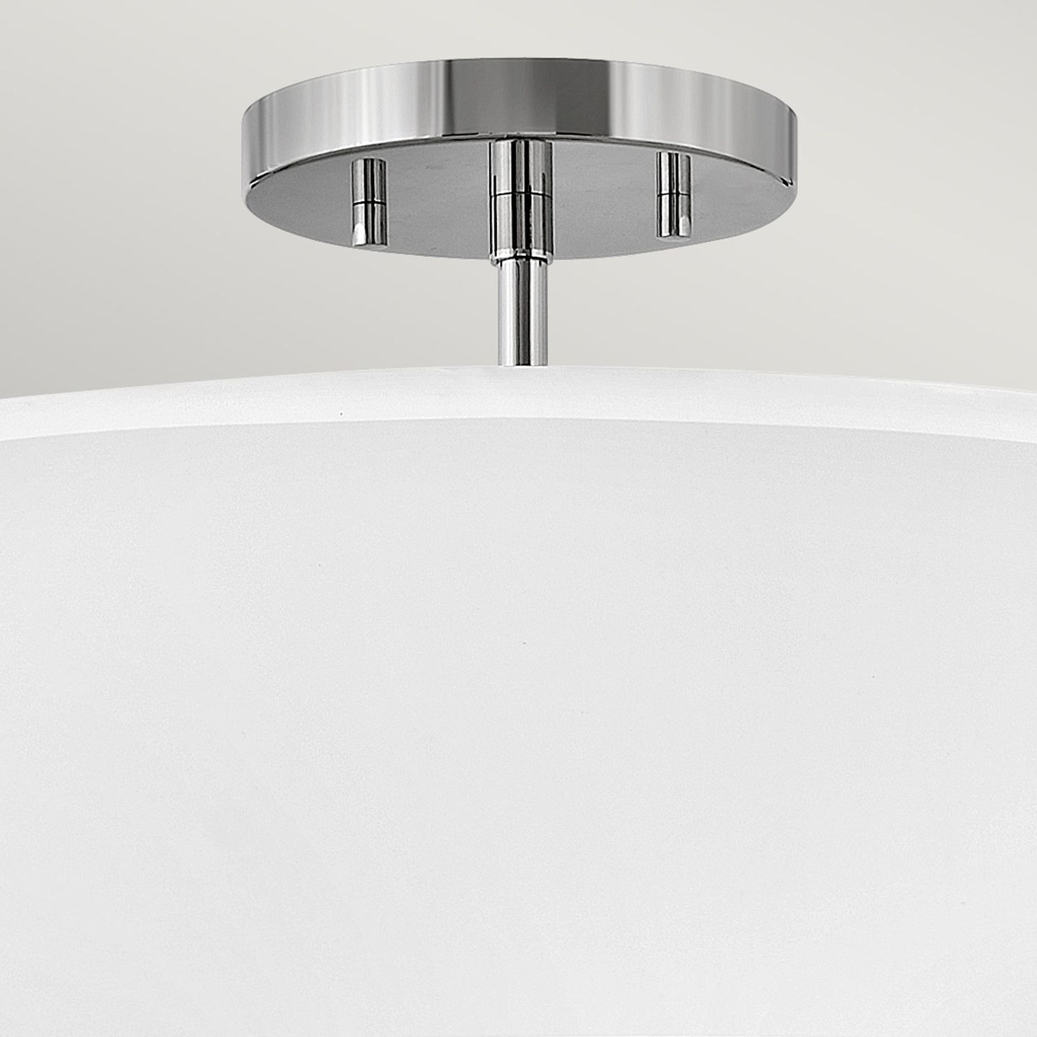Plafonnier tissu métal rond Ø 40,6 cm 3x E14 blanc nickel
