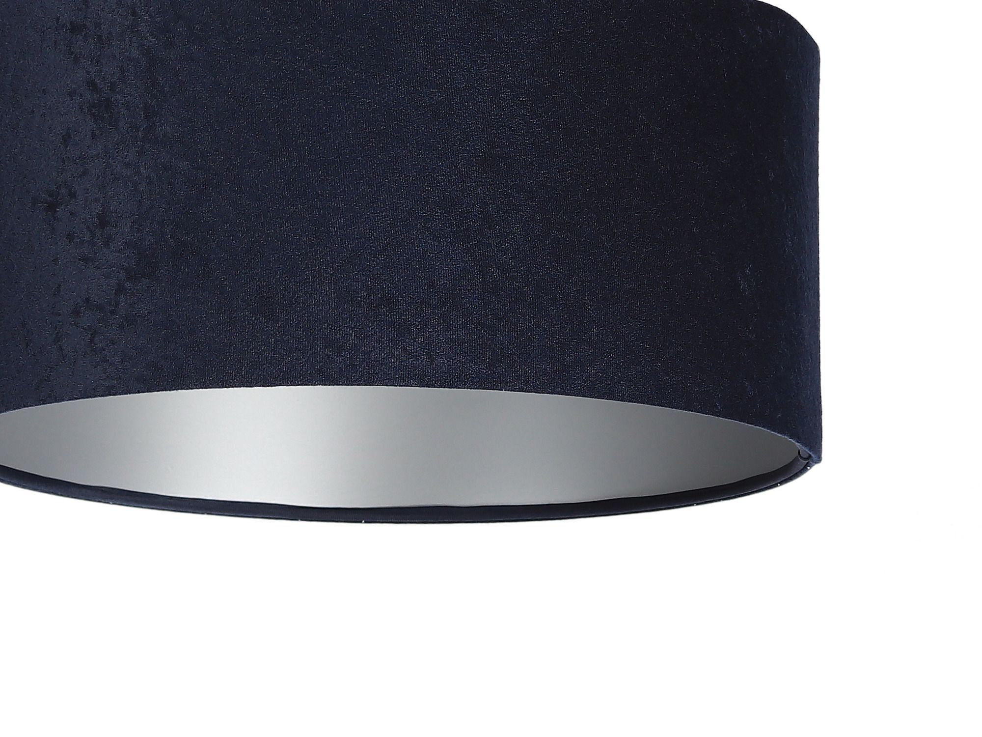 Lampe à suspendre bleu foncé argent Tissu rond Rétro