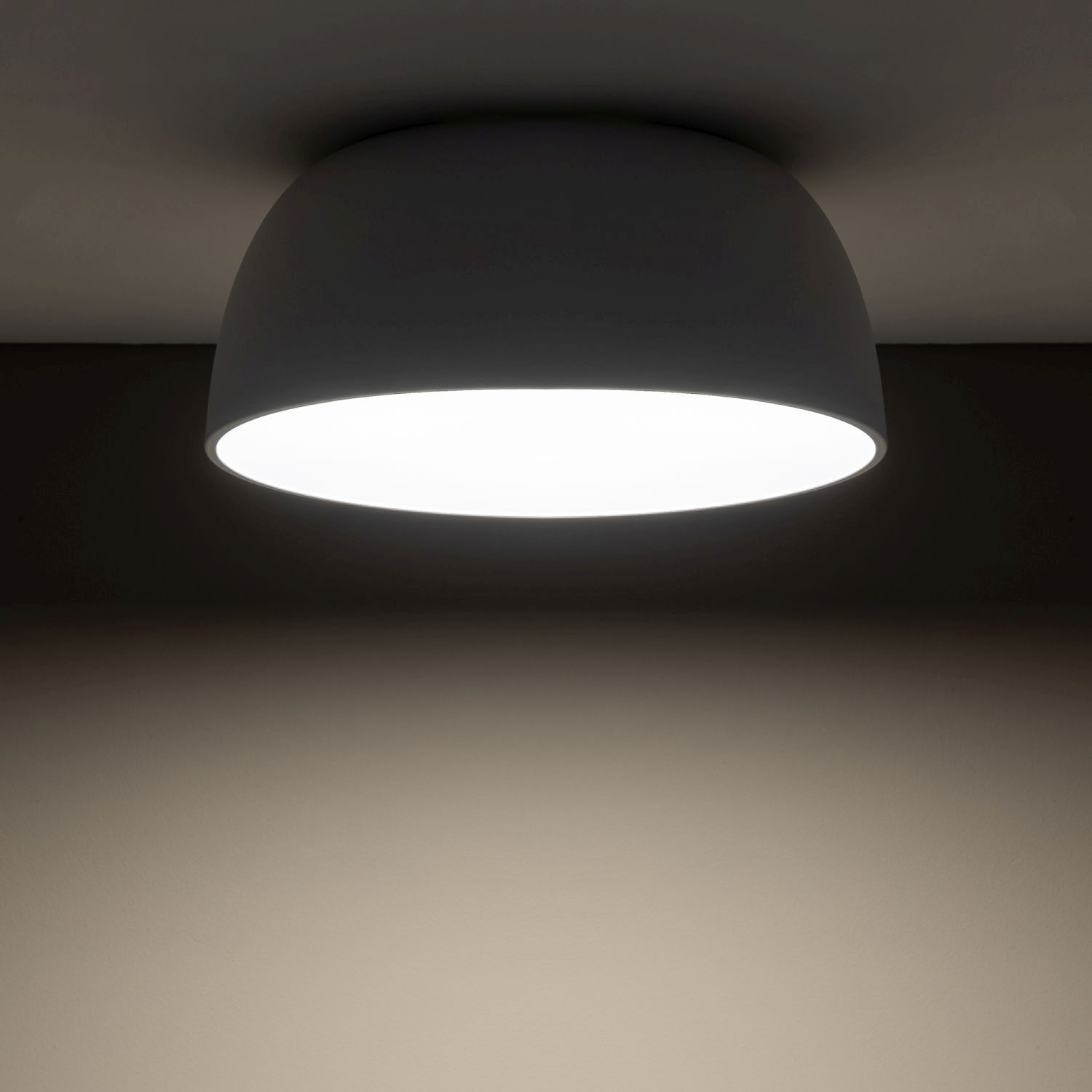 Deckenlampe Metall Weiß 3-flmg gemütlich E27 38 cm rund Deckenleuchte, Lampe