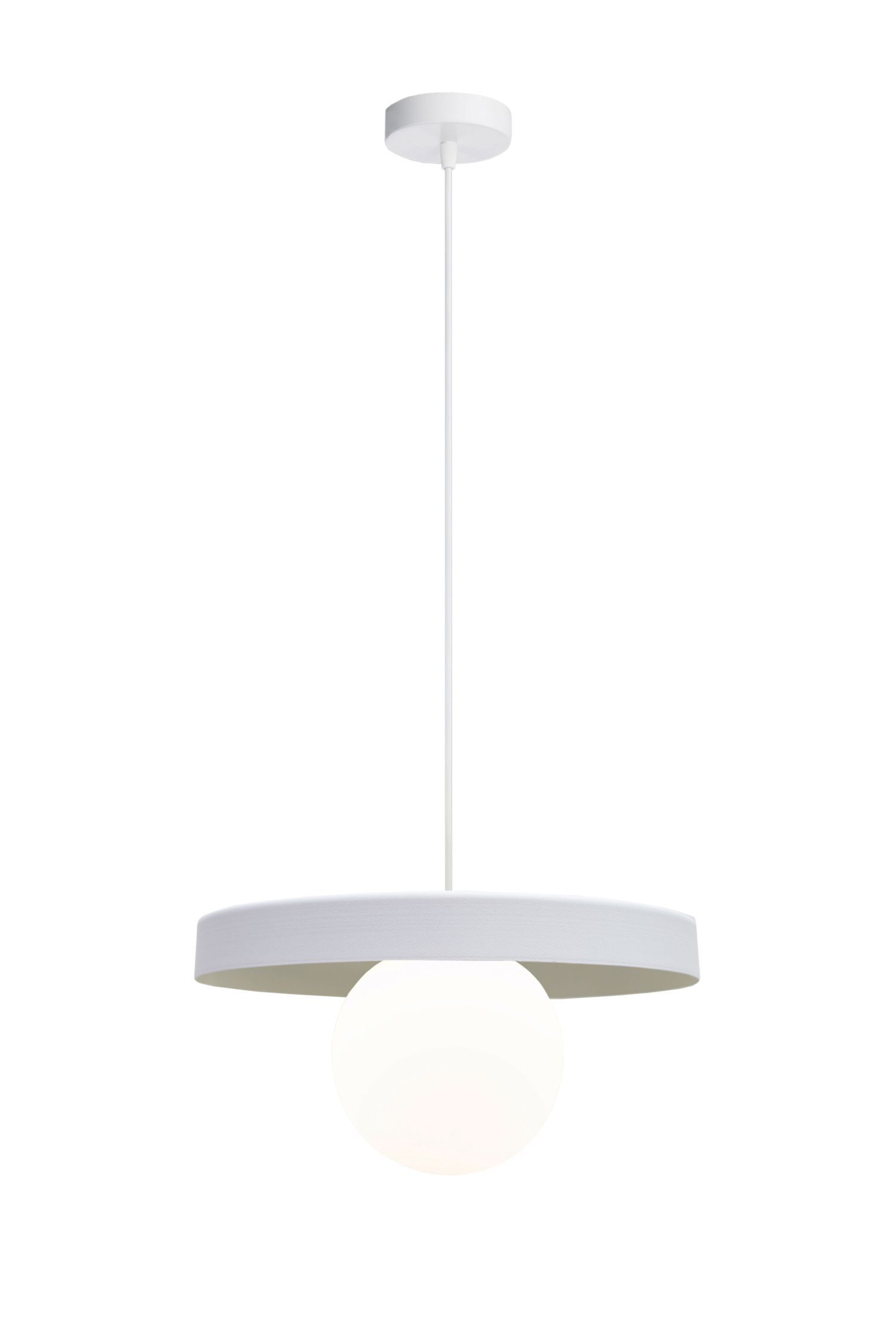 Gemütliche Pendelleuchte Glas Metall Weiß E27 Ø30 cm Deckenleuchte, Lampe, Leuchte, Deckenventilator, Elektrisches Gerät