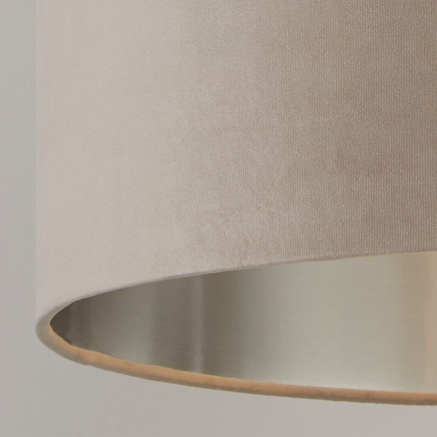 Abat-jour velours taupe argent D : 38 cm pour lampe à suspendre