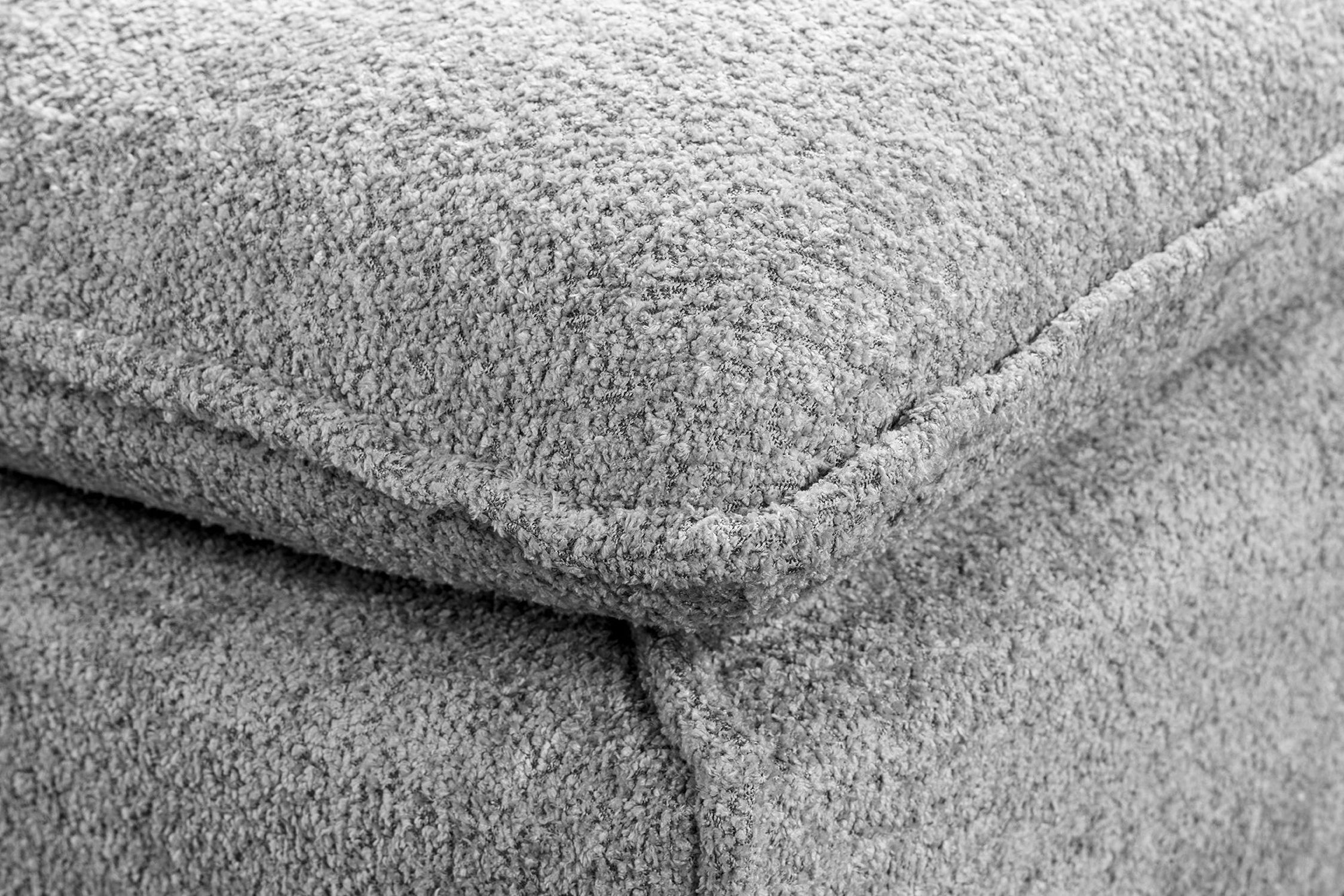 Sitzhocker Bouclé Holz Hellgrau 100 cm breit waschbarer Bezug Sitzhocker Bouclé Holz Hellgrau 100 cm breit waschbarer Bezug