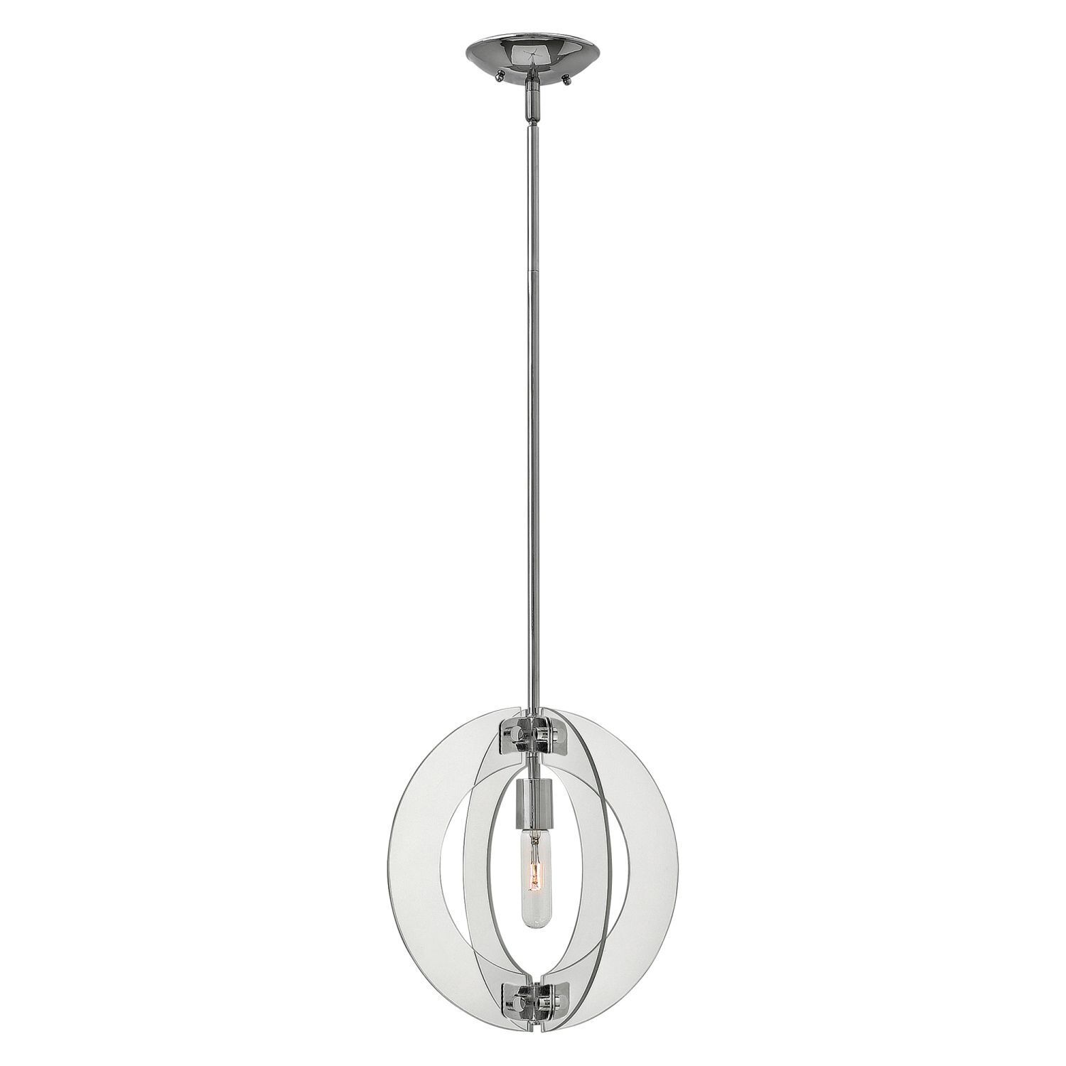 Lampe de plafond E27 Ø33cm Chrome Verre Métal Moderne