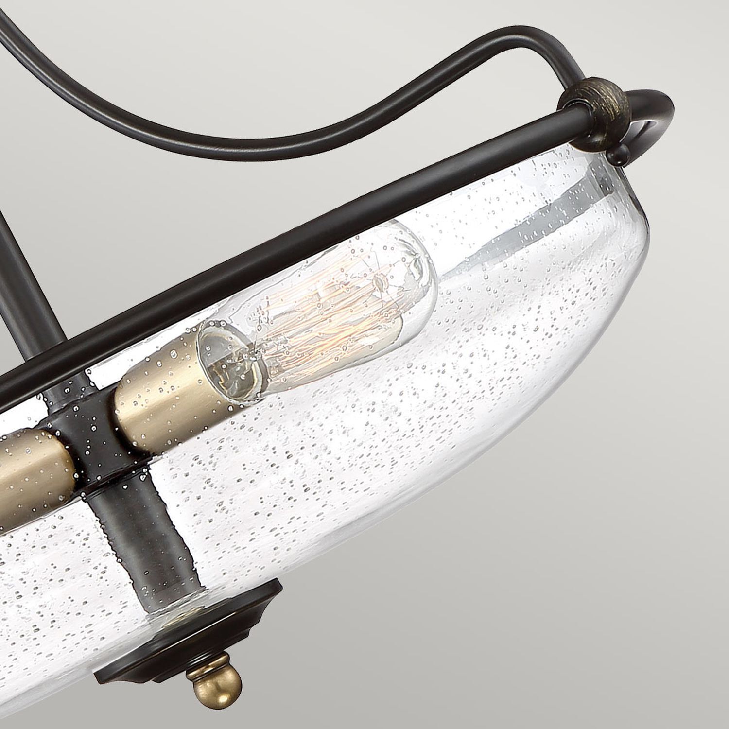 Deckenlampe Metall Glas rund D: 42,2 cm E27 3-flammig Beleuchtung, Deckenleuchte, Leuchte, Lampe, Licht