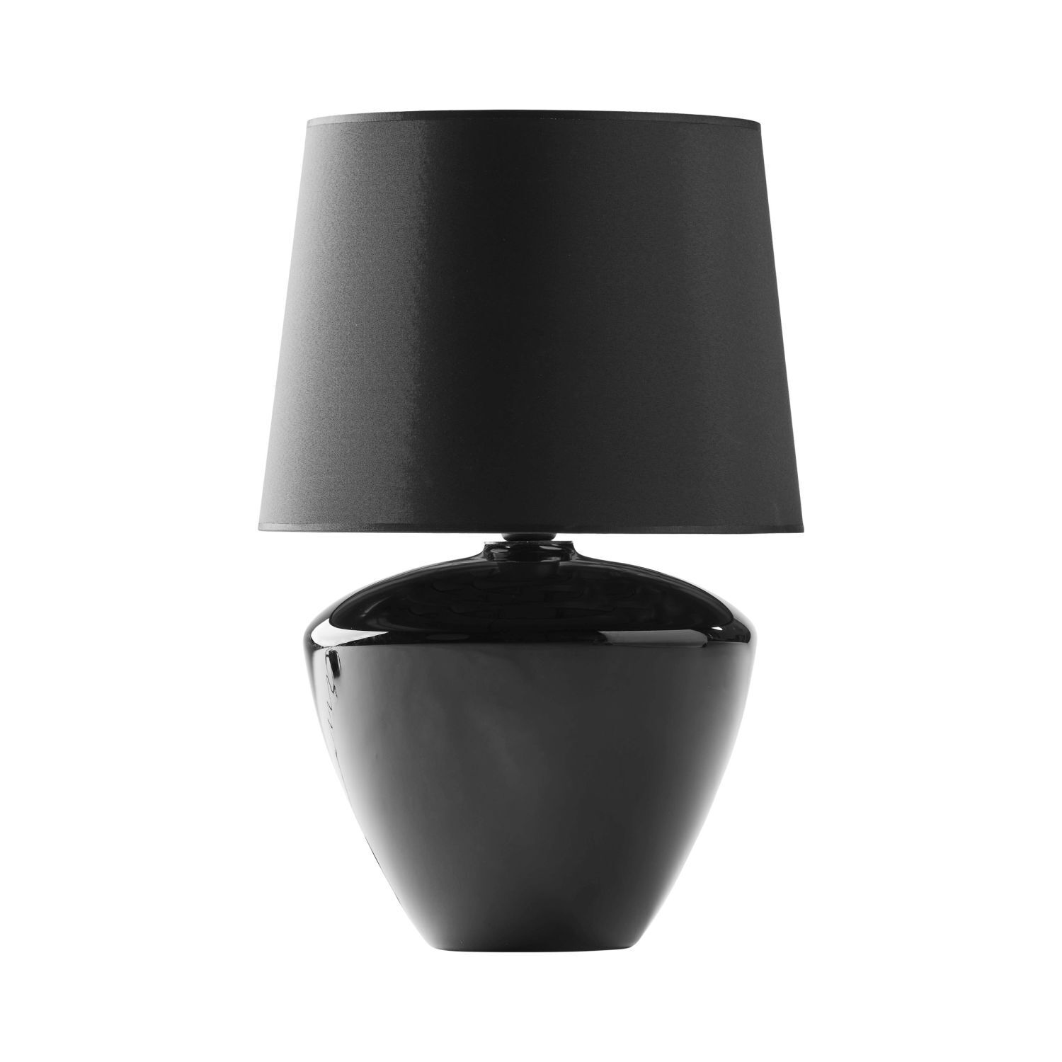 Lampe de table noir verre tissu 62 cm de haut E27