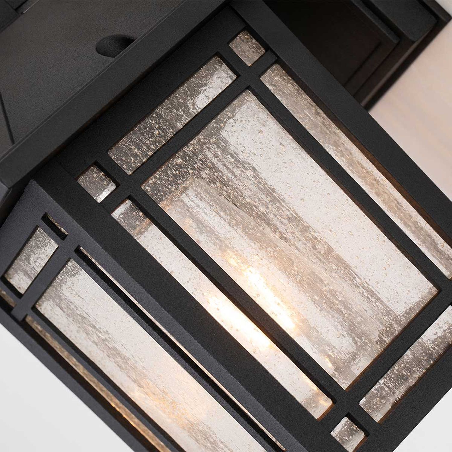Außenleuchte Wand E27 IP44 H: 24,8 cm Aluminium Glas Wandleuchte, Metallrahmen, Glasfenster, indirektes Licht, eckige Lampe