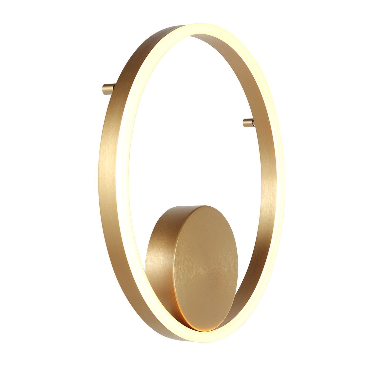 Dekorative LED Wandlampe Metall in Gold H:40 cm Ring Band