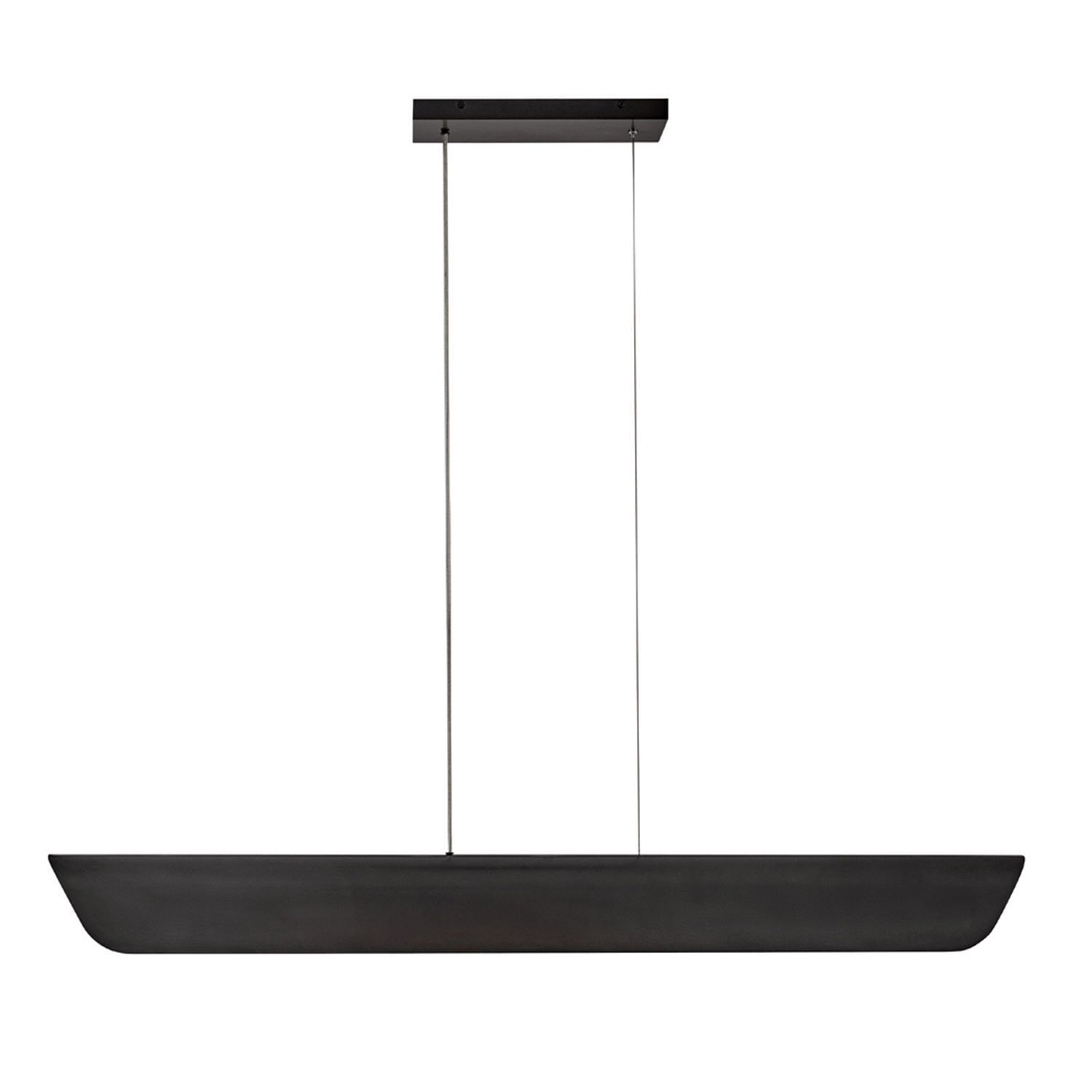Suspension LED 116,8 cm de long Métal Verre Noir Moderne Leuchter, Lampe