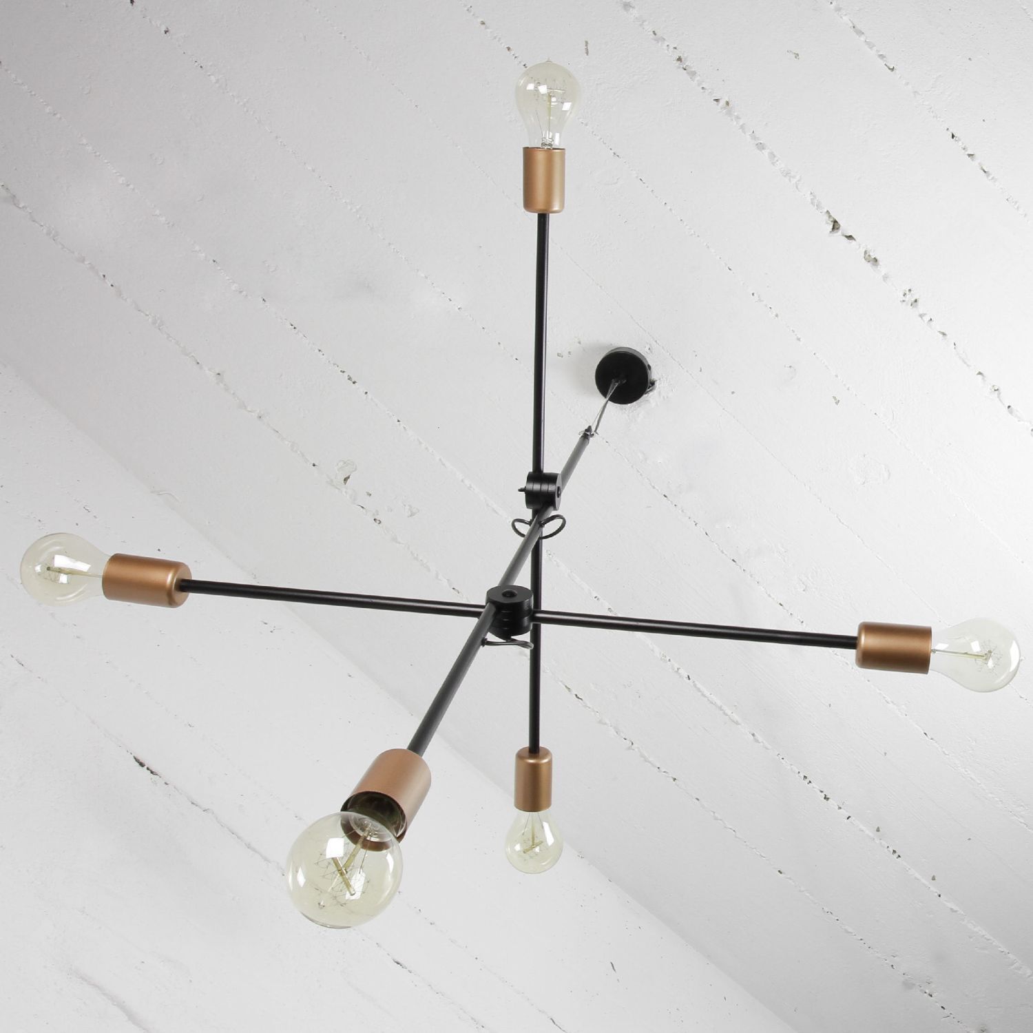 Hängelampe Schwarz Industrial Design verstellbar E27 Leuchter, Lampe